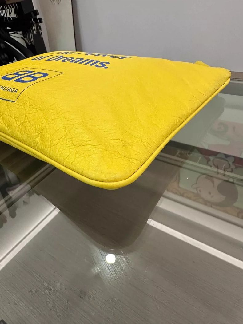 Balenciaga Yellow Zip Handbag with Logo-2505
