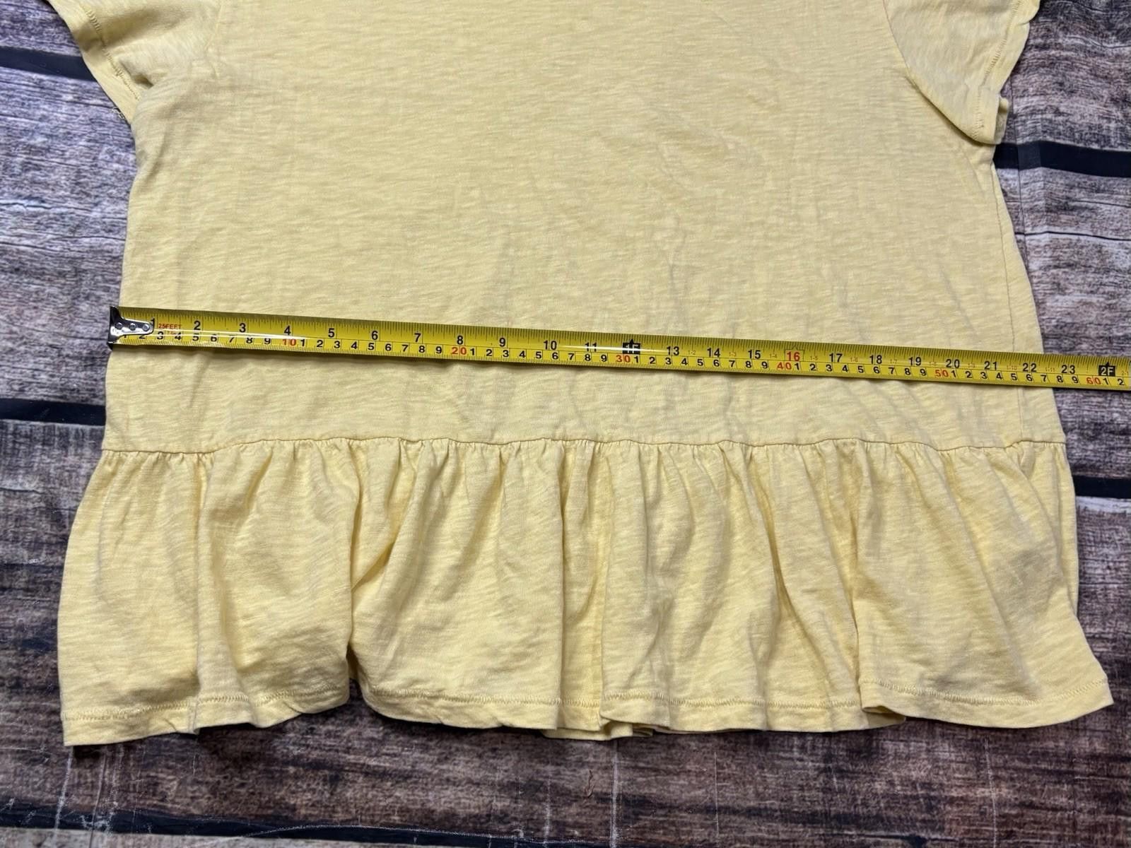 Other Caslon Top Womens Large Organic Cotton Ruffle Hem Yellow Size L / US 10 / IT 46 - 10 Thumbnail