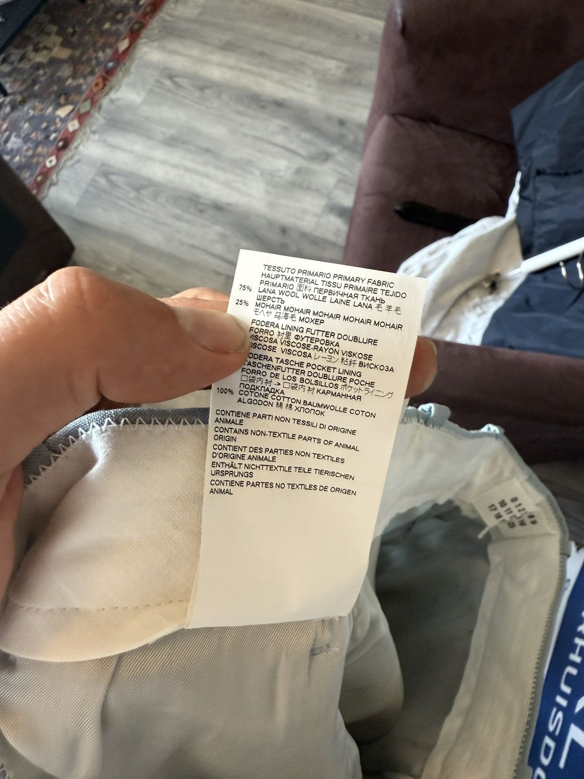 Maison Margiela Maison Margiela Blue Trousers in Wool-Mohair Blend Size US 30 / EU 46 - 16 Thumbnail