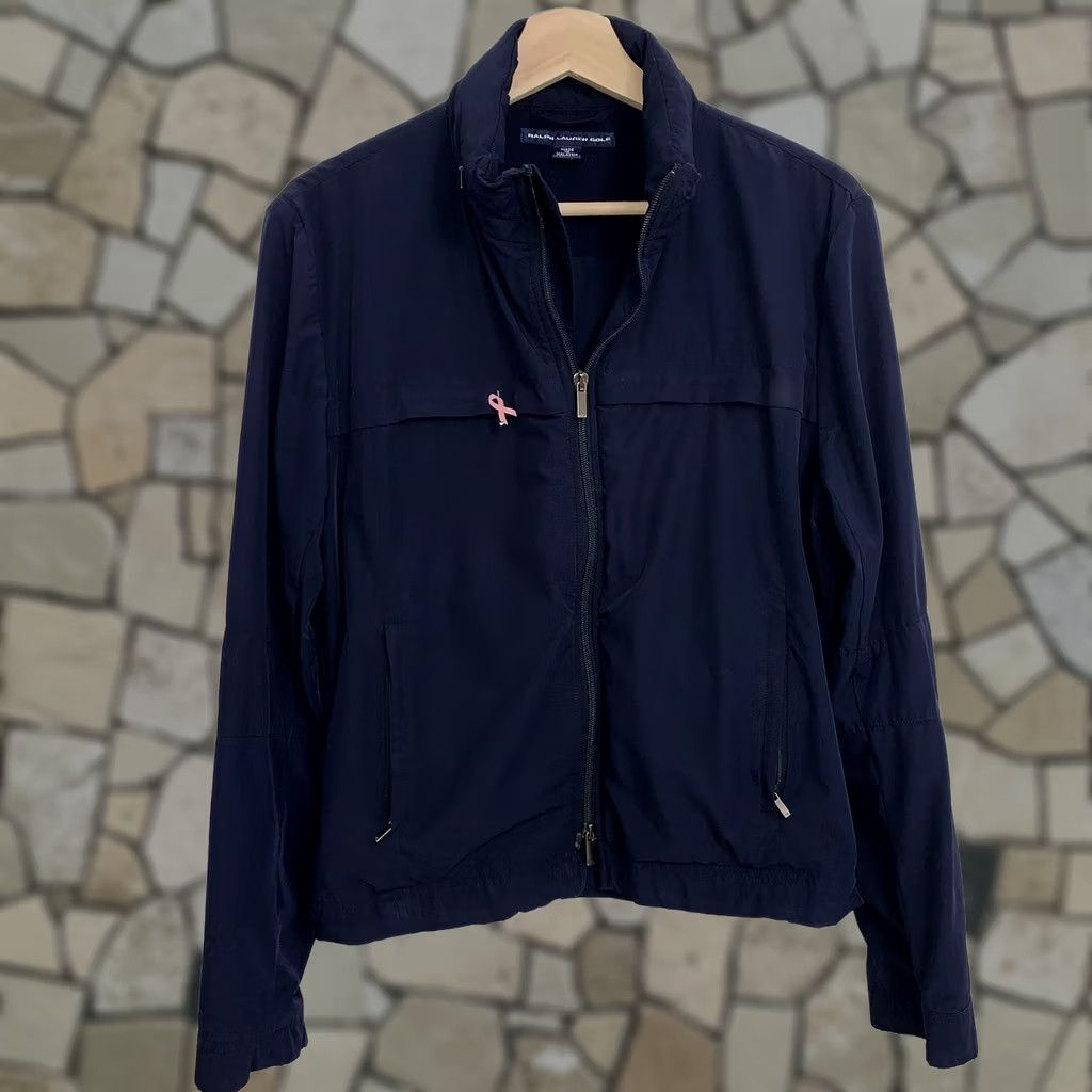Ralph Lauren Ralph Lauren Golf Windbreaker Hoodie Jacket Blue Women’s SZ Large Full Zip Short 1/2 Zip Pockets Logo Athletic Outdoors Size L / US 10 / IT 46 - 1 Thumbnail
