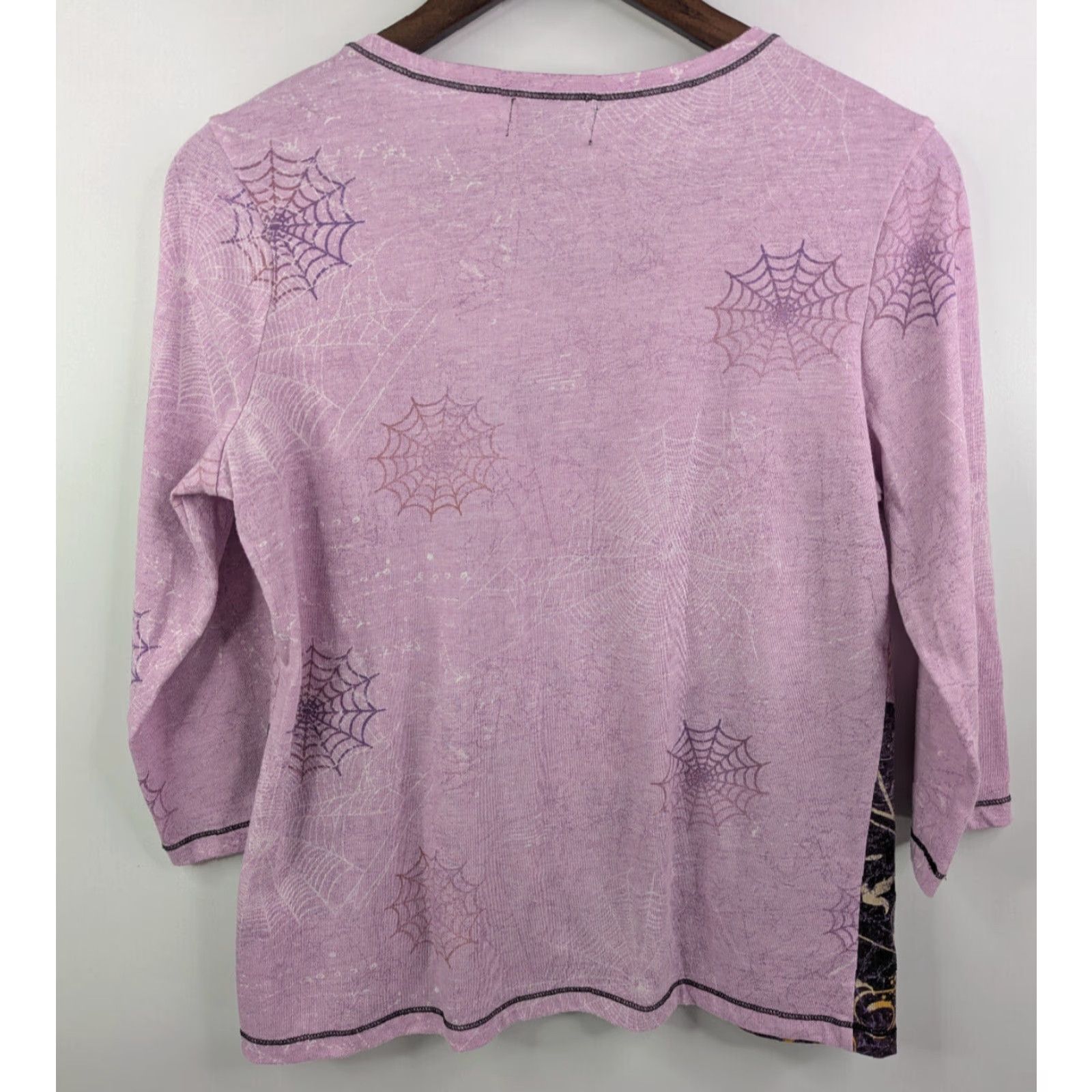 Vintage I.B. Diffusion Halloween Witch Womens Top Graveyard Spider Webs Crew Neck Tee Size M Purple Size M / US 6-8 / IT 42-44 - 4 Thumbnail