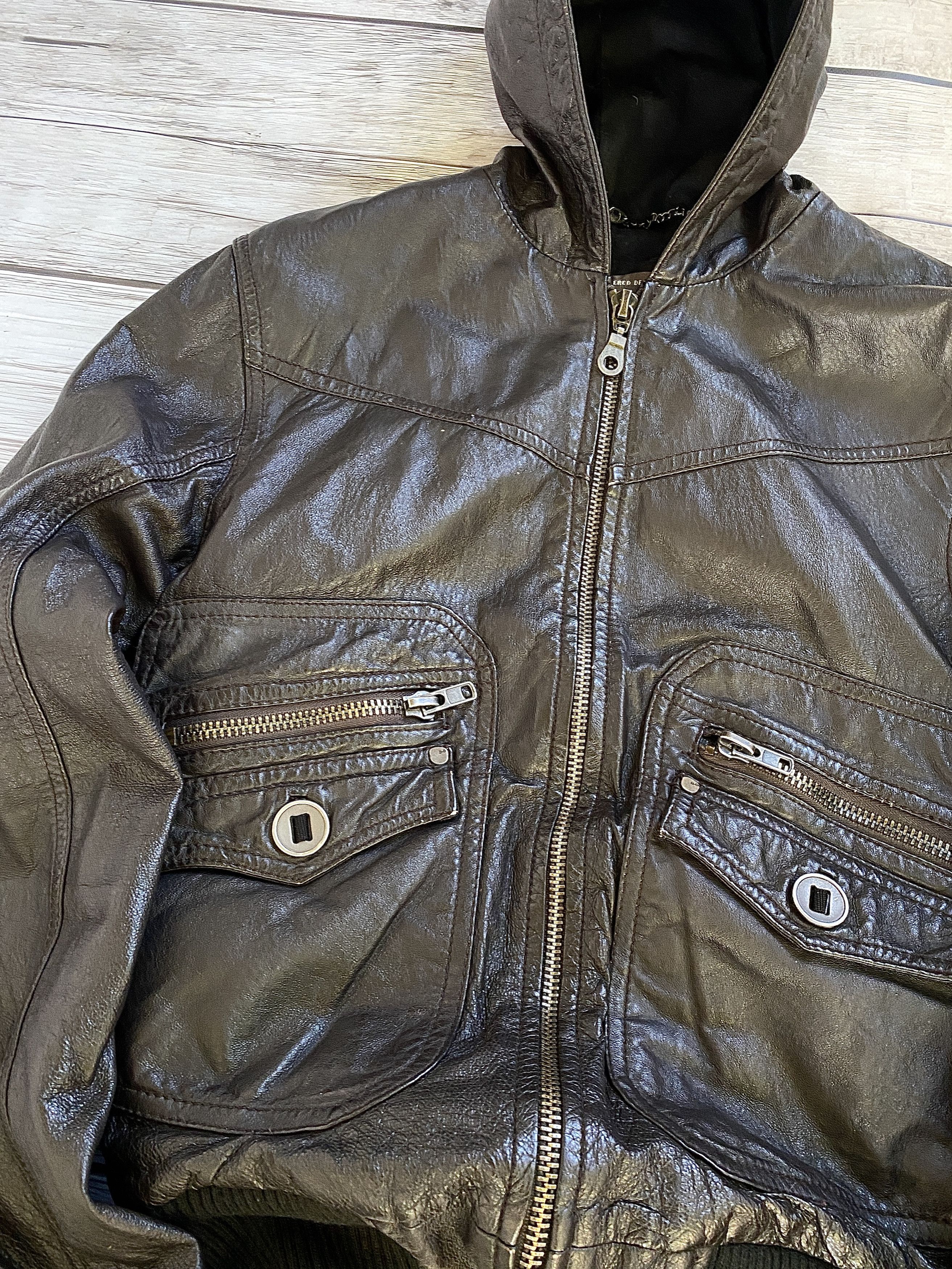 Hysteric Glamour SICK🤯 Balenciaga Style Opium Leather Jacket With Hood y2k Size US M / EU 48-50 / 2 - 5 Thumbnail