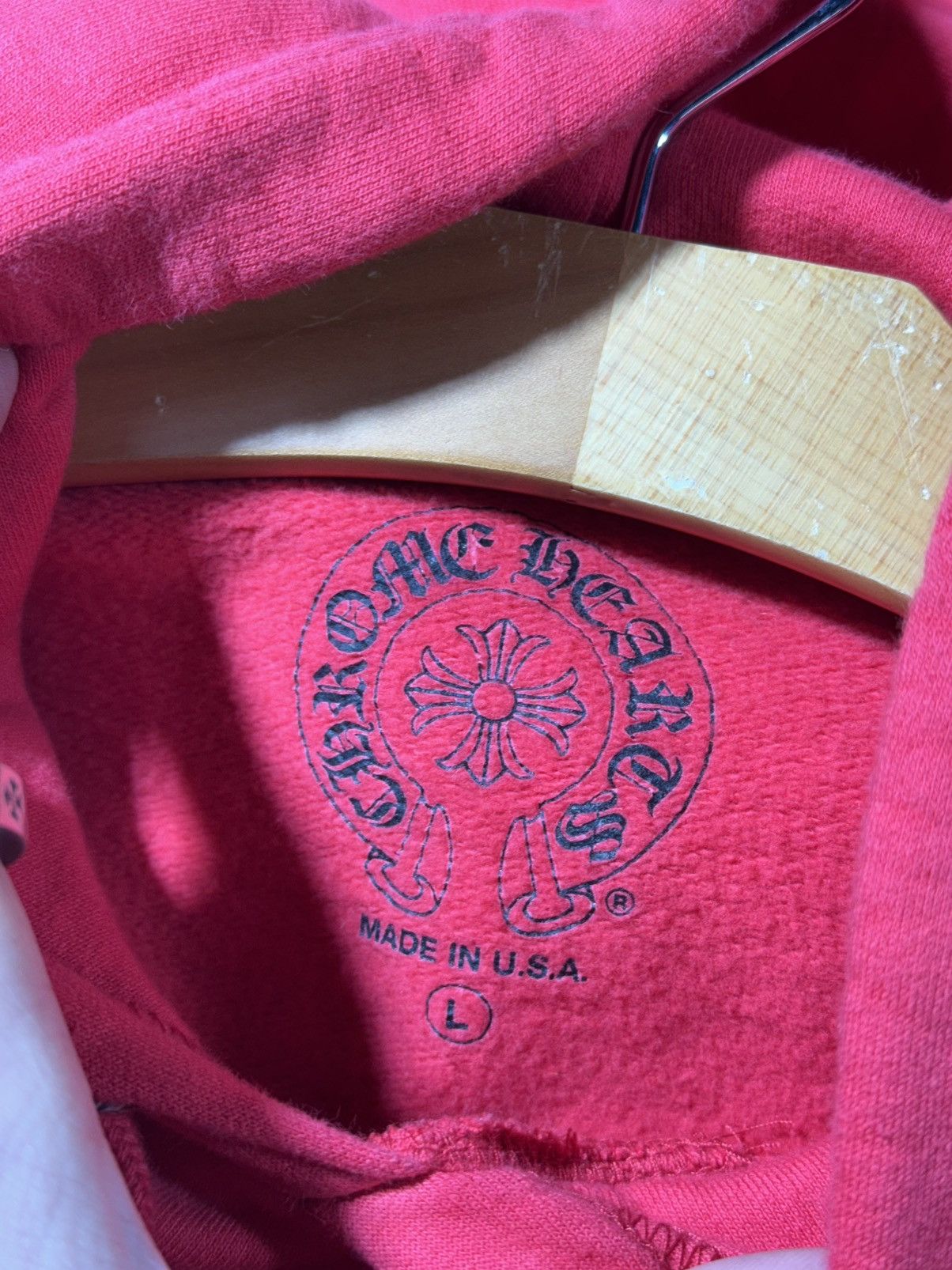 Chrome Hearts Chrome Hearts Red Hoodie Pullover Sz L New Online Release Size US L / EU 52-54 / 3 - 6 Thumbnail
