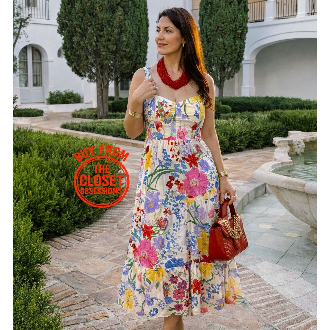 zara floral off shoulder dress ZARA Red Off Shoulder Bardot Ruffle Floral Print Maxi Summer Dress size S  10