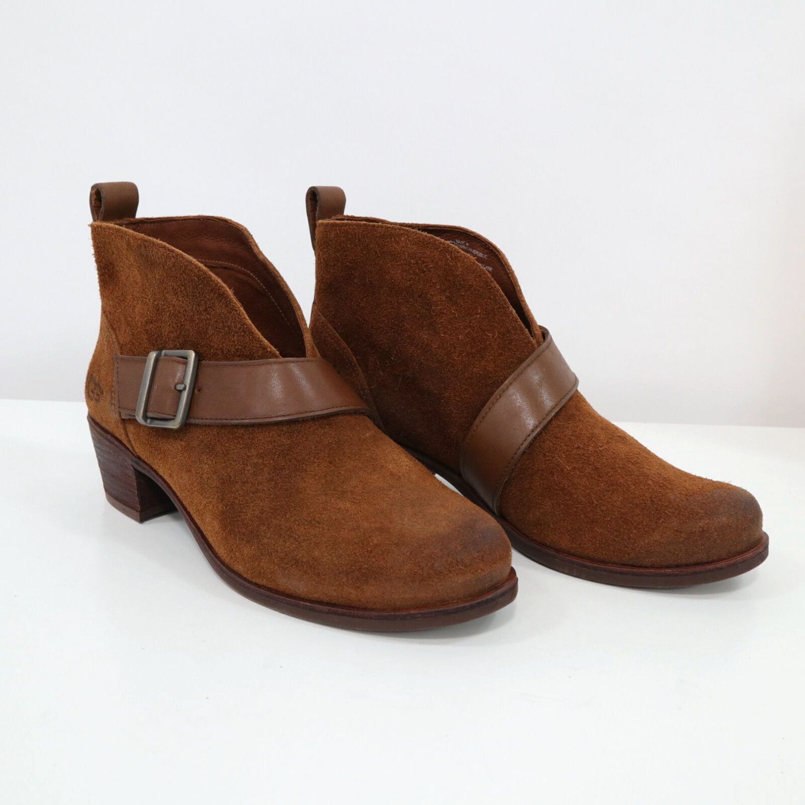 Ugg UGG Ankle Booties Wright Belted Womens US5 Suede Leather Genuine Shearling Brown Grailed