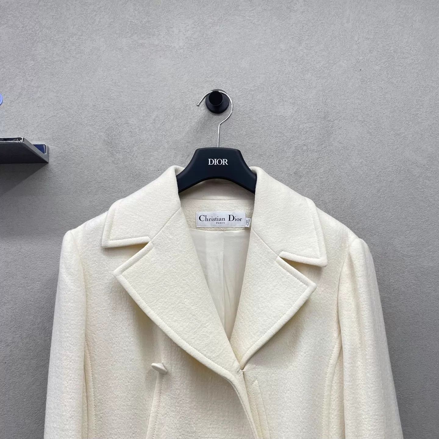 Dior Dior White Women's Long Coat F44 Waist-Cinched Pleated Hem Size L / US 10 / IT 46 - 4 Thumbnail