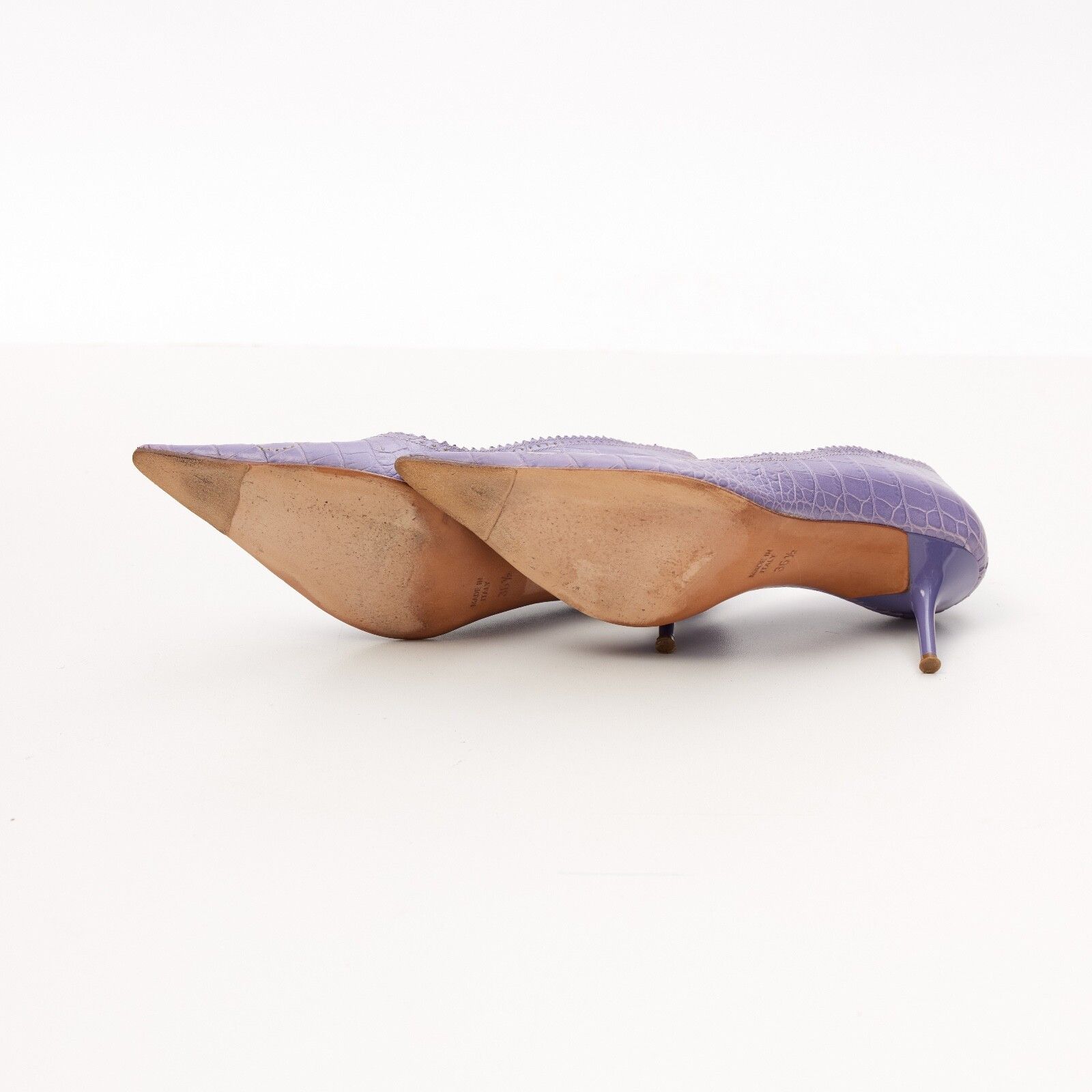 Rene Caovilla Rene Caovilla Purple Leather Stiletto Heel Pumps Size US 6.5 / IT 36.5 - 5 Thumbnail