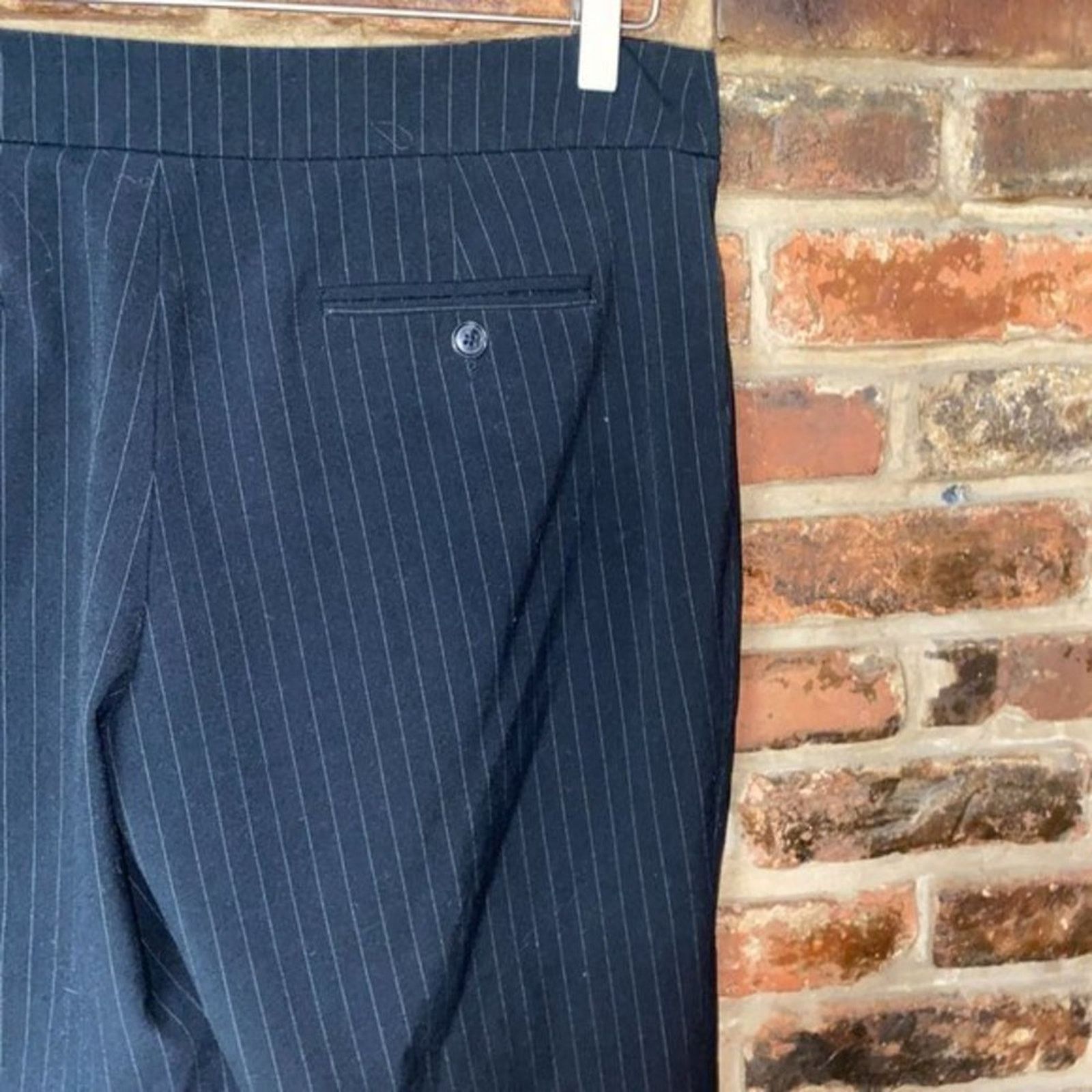 Other Rafaella Black & White Pinstripe Wide Leg Dress Pant 10 Size 32" / US 10 / IT 46 - 4 Thumbnail