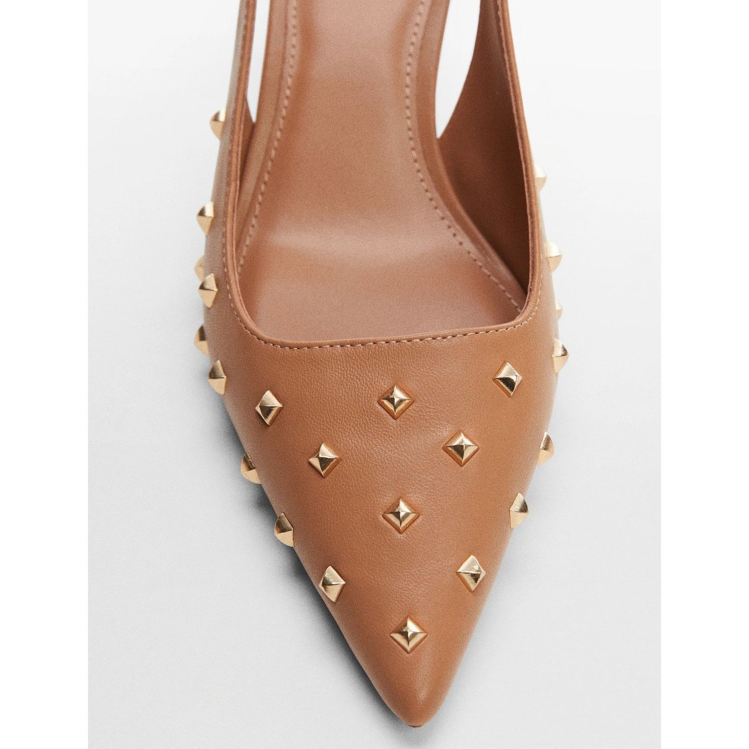 Zara Mango Studded Pointed Toe Slingback Kitten Heels NWT Size US 9.5 / IT 39.5 - 9 Thumbnail