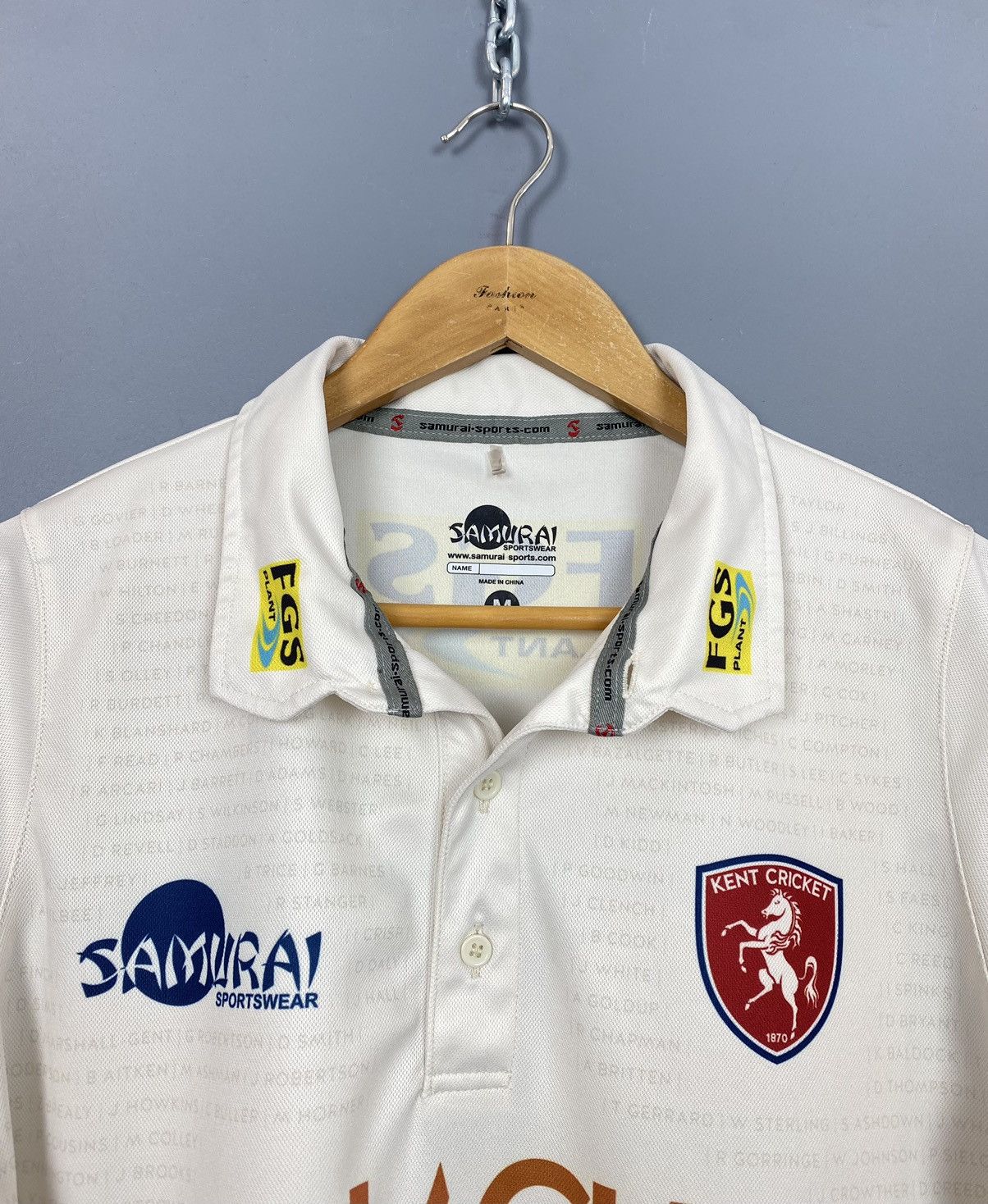 Other Samurai Kent Kricket Polo Shirt Jersey Sportswear White Top Size US M / EU 48-50 / 2 - 6 Thumbnail