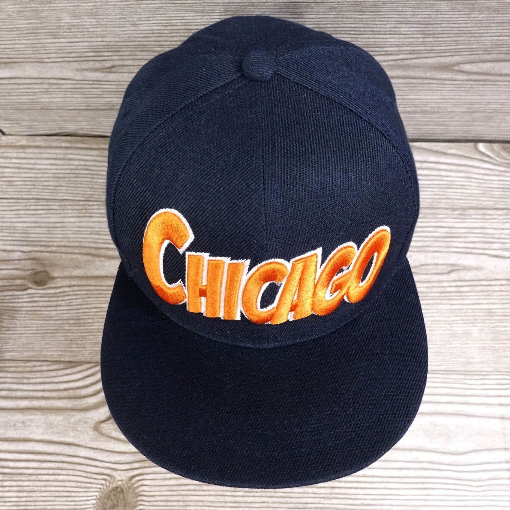 Vintage Six Flags CHICAGO ILLINOIS NAVY BLUE ADJUSTABLE SNAPBACK BASEBALL HAT CAP Size ONE SIZE - 3 Thumbnail