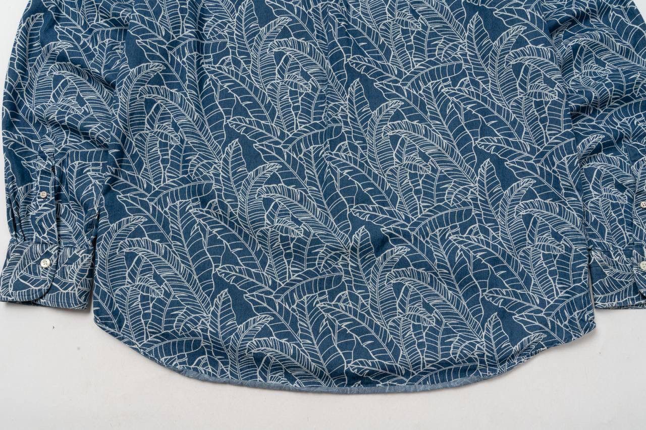 Gant 🔵 GANT Seasonal Indigo Blue Leaf Print Long Sleeve shirt Size US XL / EU 56 / 4 - 14 Thumbnail