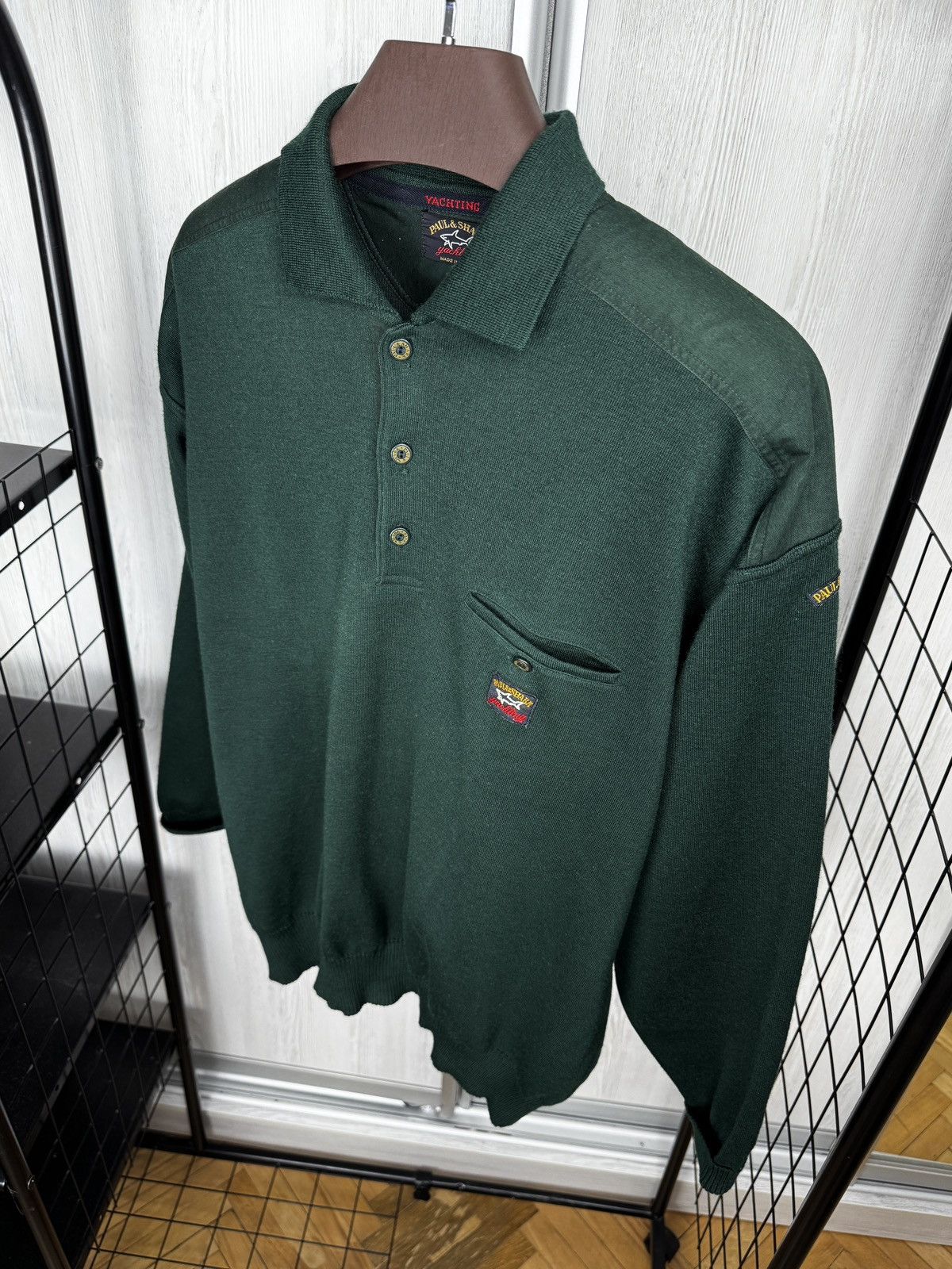 Paul & Shark Paul & Shark vintage green rugby pullover collared jumper Size US XL / EU 56 / 4 - 6 Thumbnail