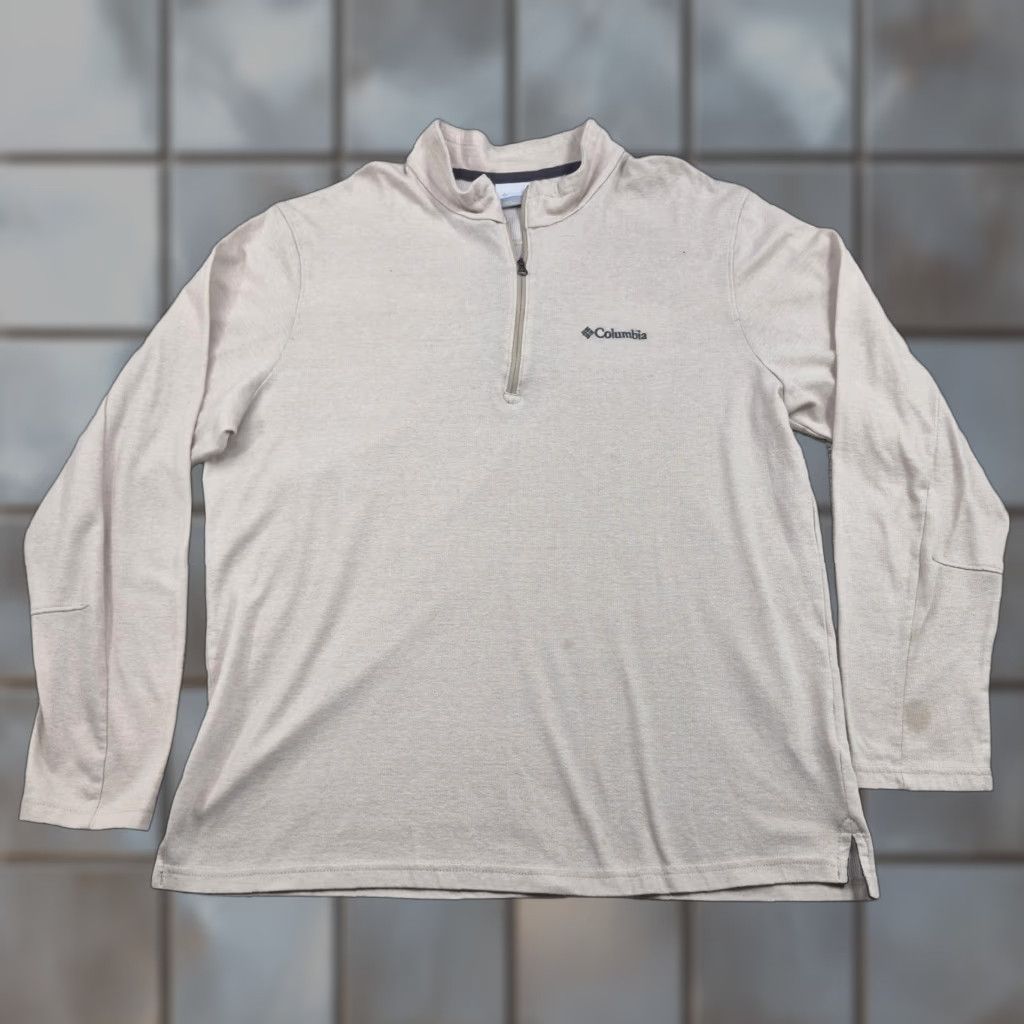 Vintage Columbia Pullover Mens Large Beige 1/4 Zip Long Sleeve Casual Shirt Hiking Size US L / EU 52-54 / 3 - 1 Thumbnail