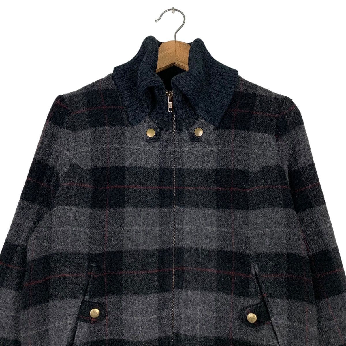 Japanese Brand NANHAITU GIGUE Checked Tartan Wool Jacket #0640-C30 Size US M / EU 48-50 / 2 - 2 Thumbnail