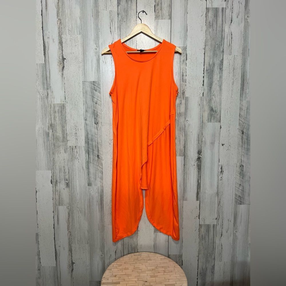 Rouje Rouge Collection Neon Orange Asymmetrical Sleeveless Tunic T Size XL / US 12-14 / IT 48-50 - 7 Thumbnail