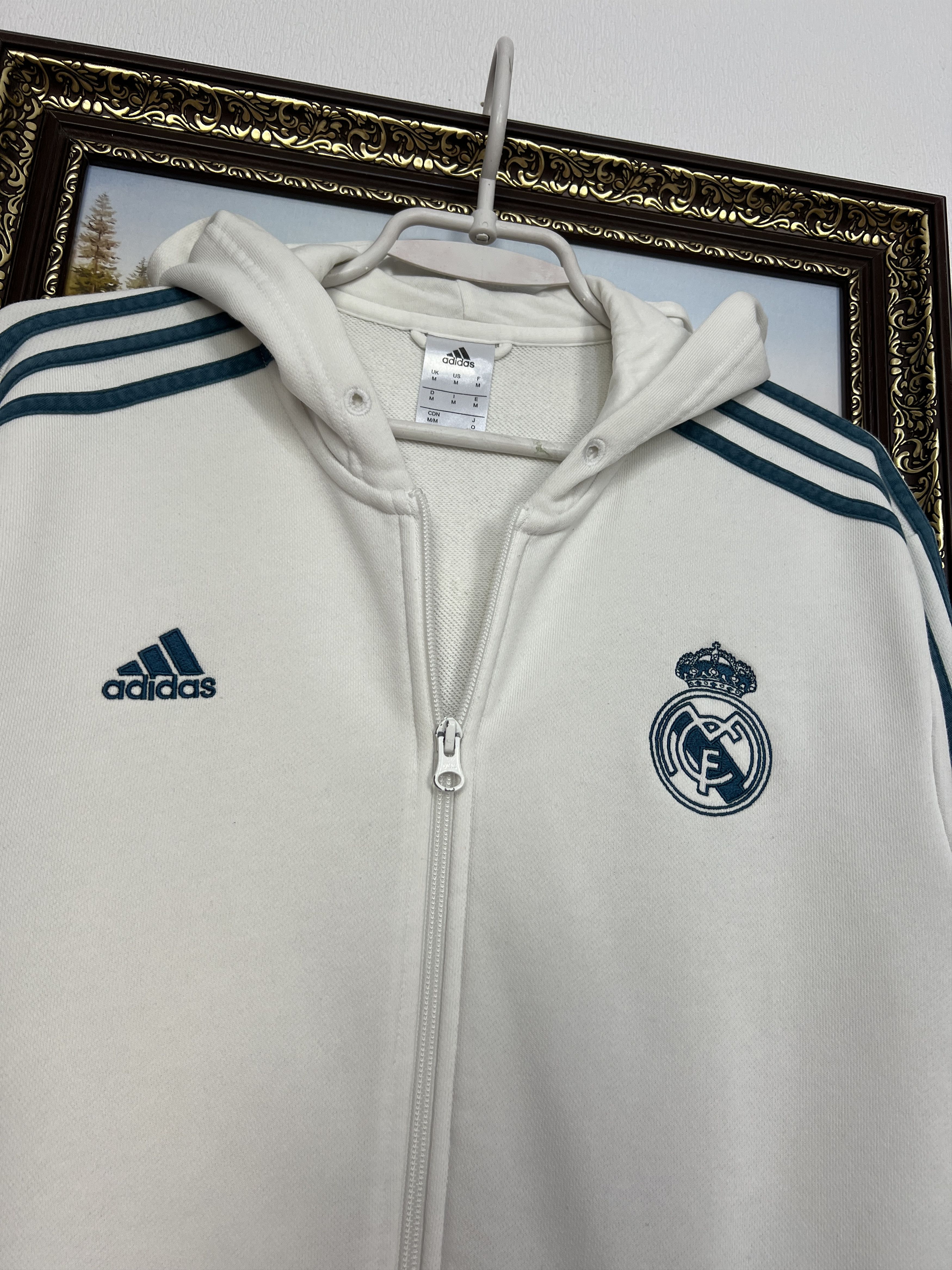 Adidas Vintage Real Madrid Football Hoodie Jacket Soccer Track Top Size US M / EU 48-50 / 2 - 3 Thumbnail