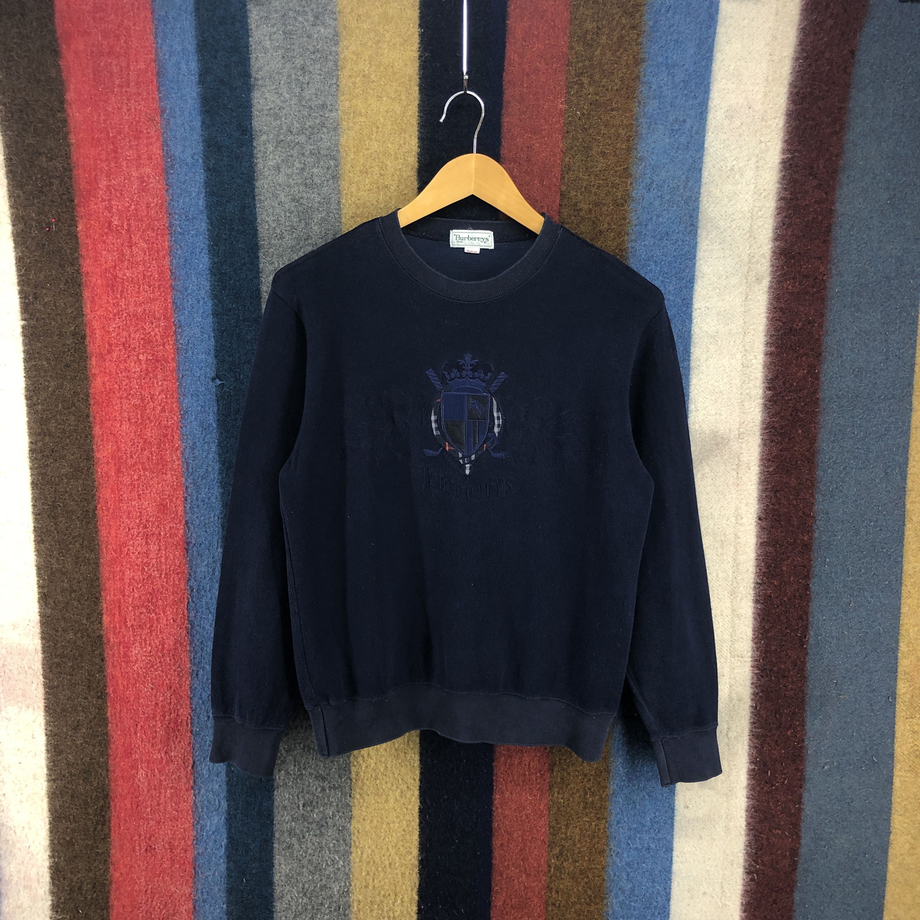 Burberry 90s Vintage BURBERRYS Crew Neck Sweatshirt #0212/J Size US S / EU 44-46 / 1 - 1 Thumbnail
