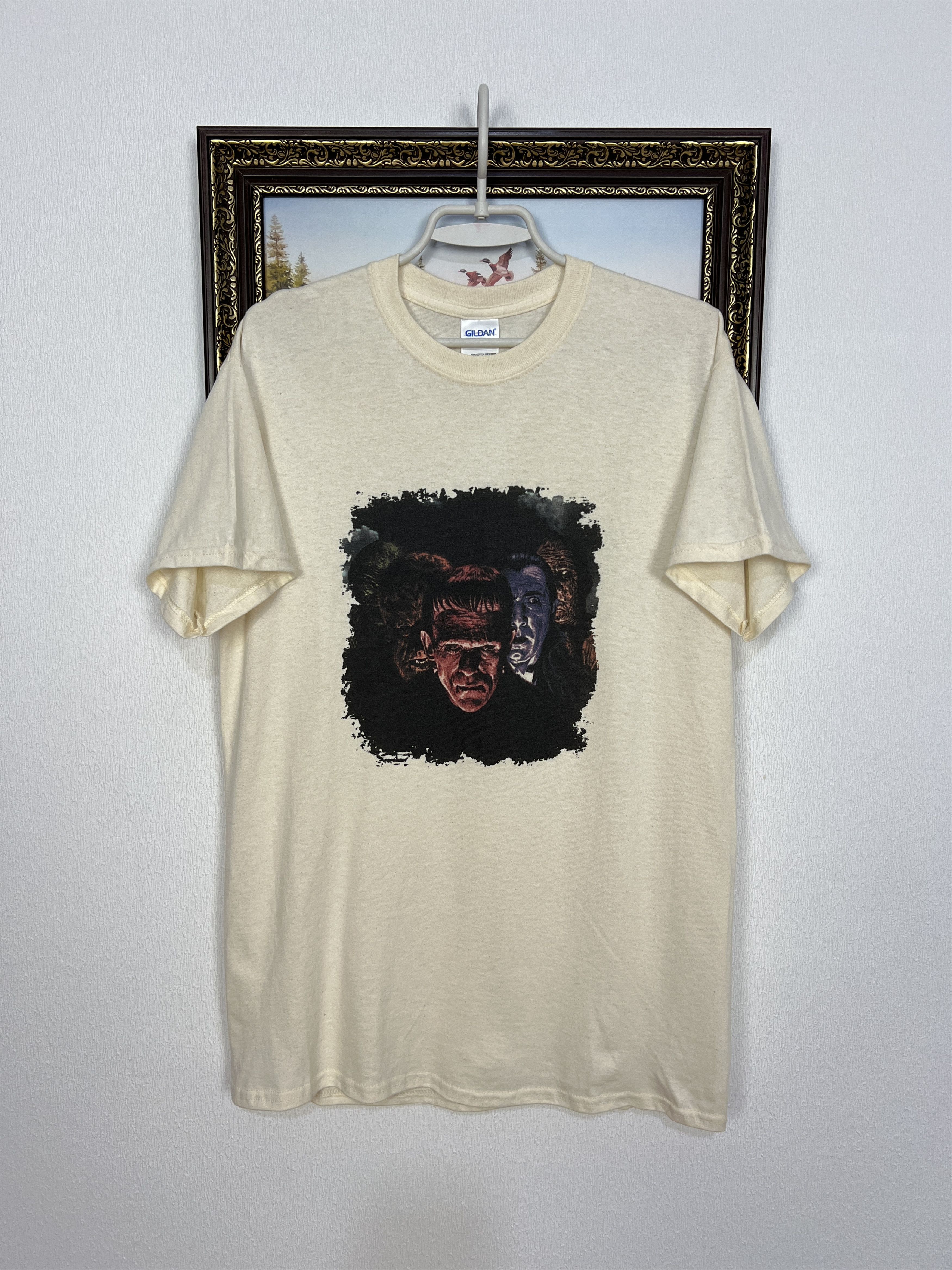 Gildan Monsters Black Vintage Shirt Over Print Tee Big Logo Rare Size US M / EU 48-50 / 2 - 1 Thumbnail