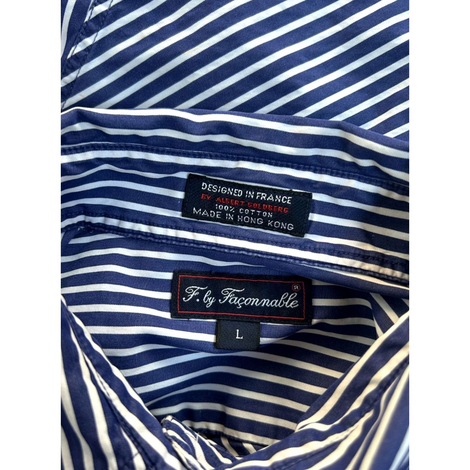 Brooks Brothers F by Faconnable Womens Blue White Striped Button-Up Shirt Large Long Sleeve Top Casual Size L / US 10 / IT 46 - 4 Thumbnail