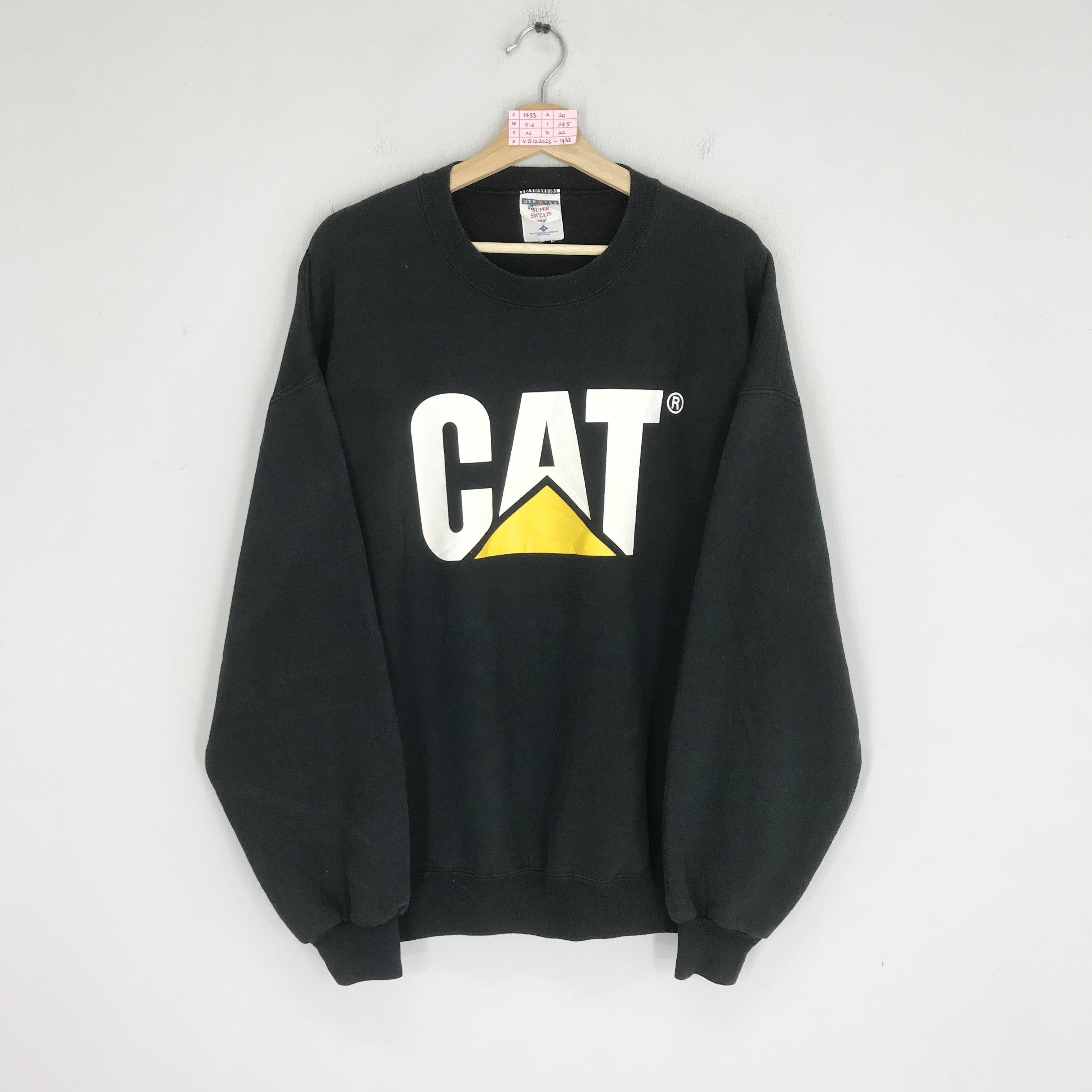 image of Vintage 90's Cat Caterpillar Big Logo Cat Diesel Power Jumper in Black, Men's (Size XL)