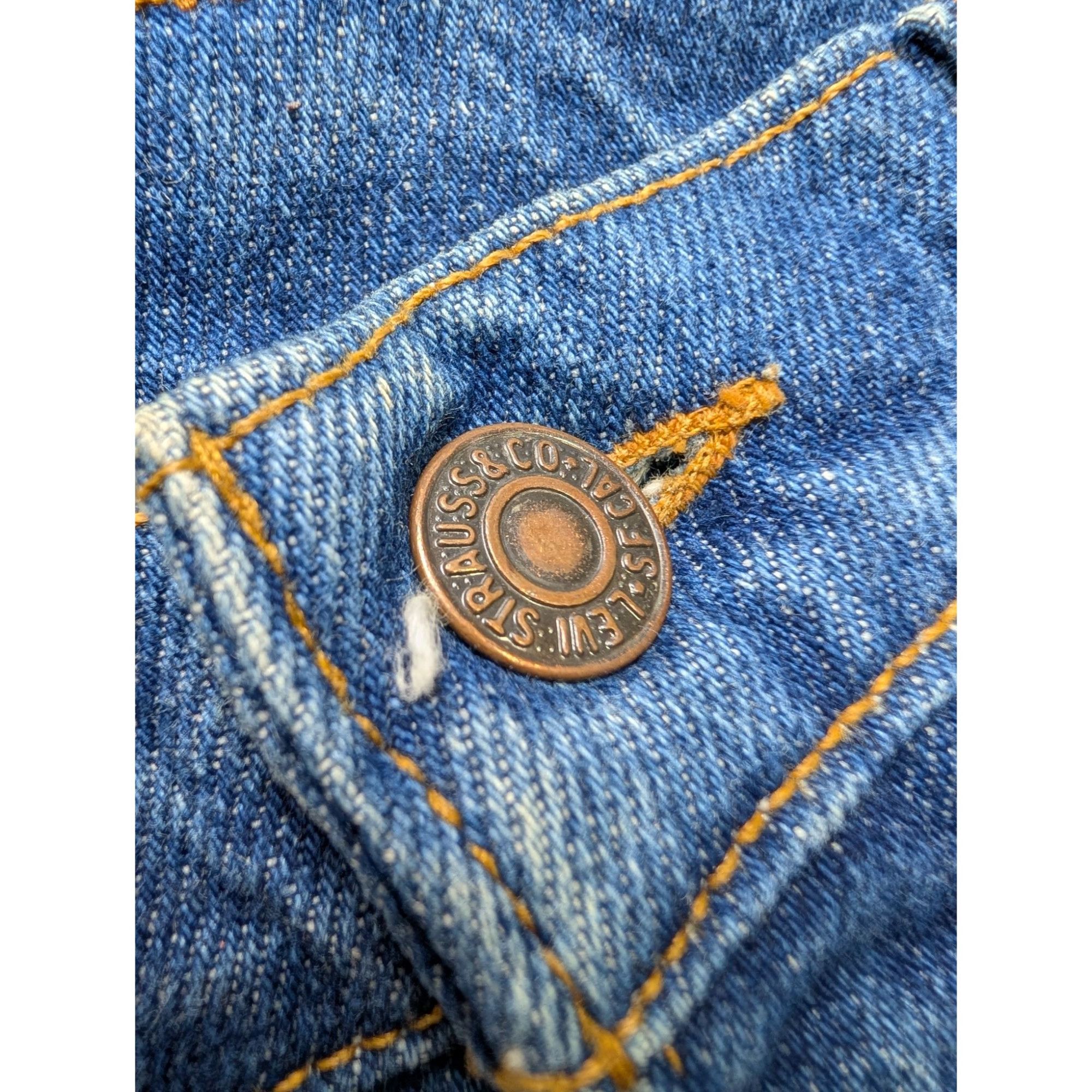 Levi's Levi's 505 Made In USA Orange Tab Indigo Denim Jeans (Y1074) Size US 34 / EU 50 - 4 Thumbnail