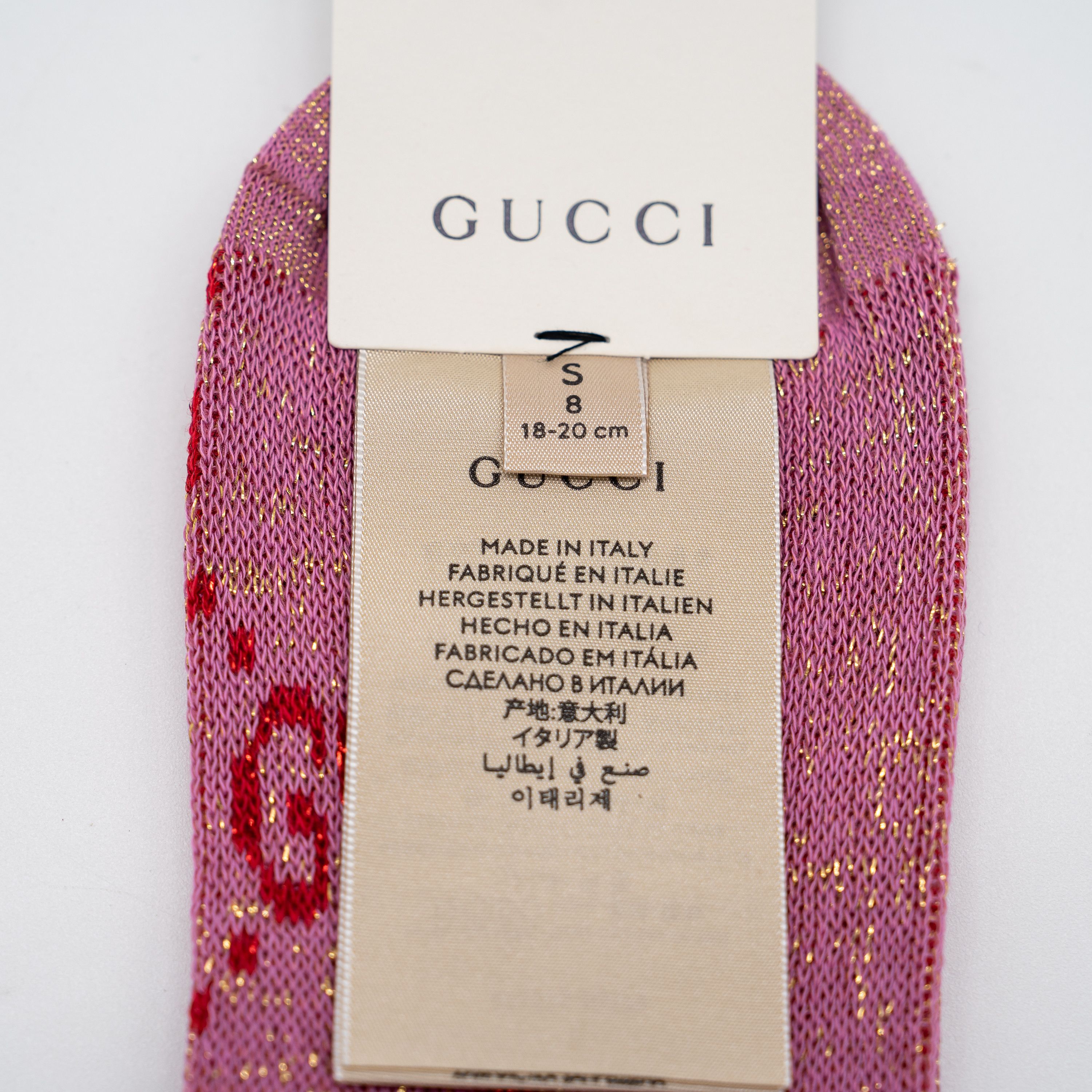 Gucci 100% authentic Gucci Cotton GG Glitter Pink Socks Size S Size ONE SIZE - 3 Thumbnail