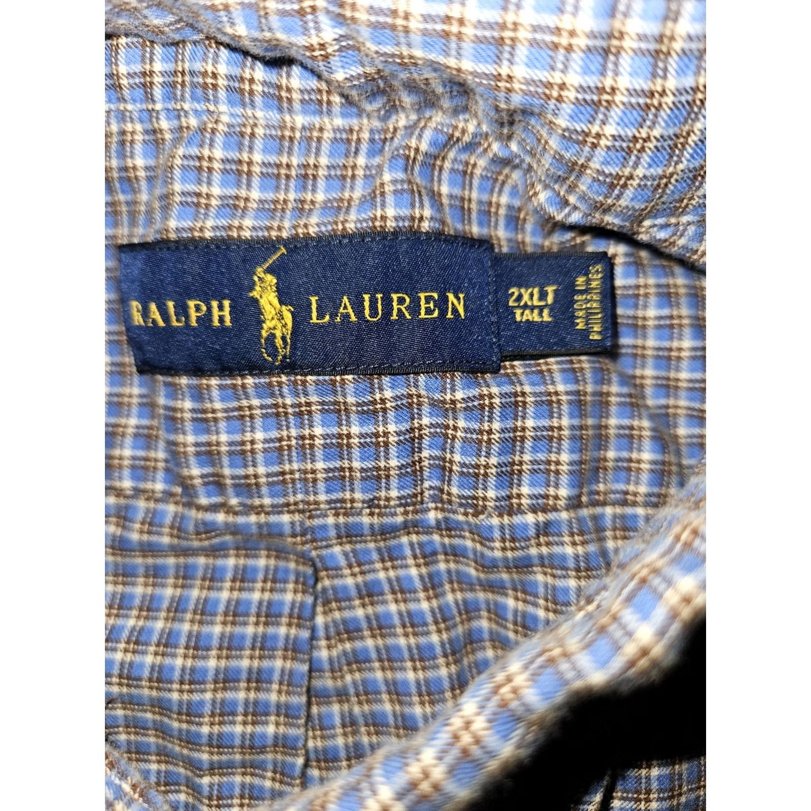 Ralph Lauren Ralph Lauren Button Down Shirt Men's 2XLT Blue Check Cotton Long Sleeve Preppy Size US XXL / EU 58 / 5 - 2 Thumbnail