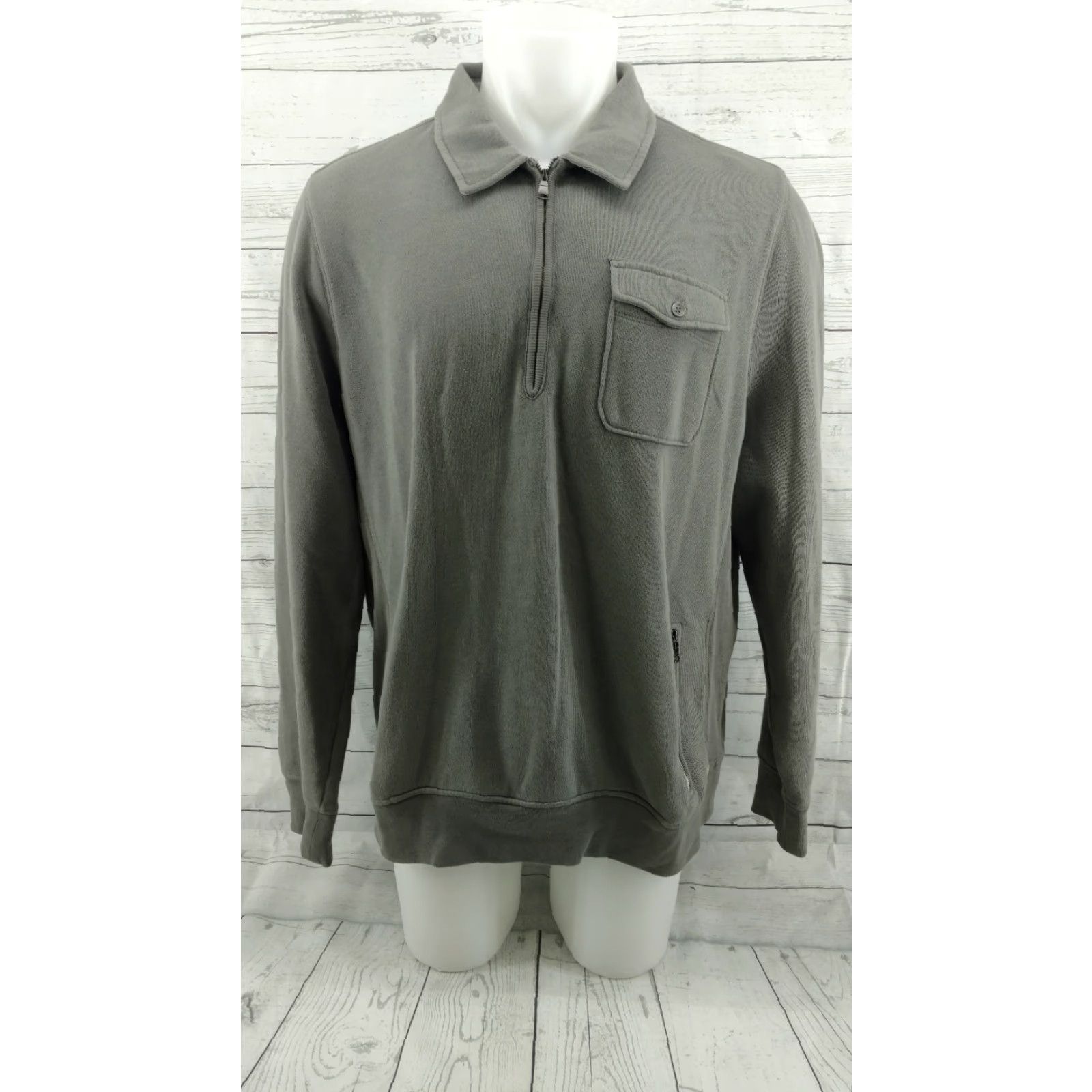 Banana Republic Banana Republic Heritage Mens Sweatshirt 1/4 Zip Up XL Long Sleeve Gray Size US XL / EU 56 / 4 - 2 Thumbnail