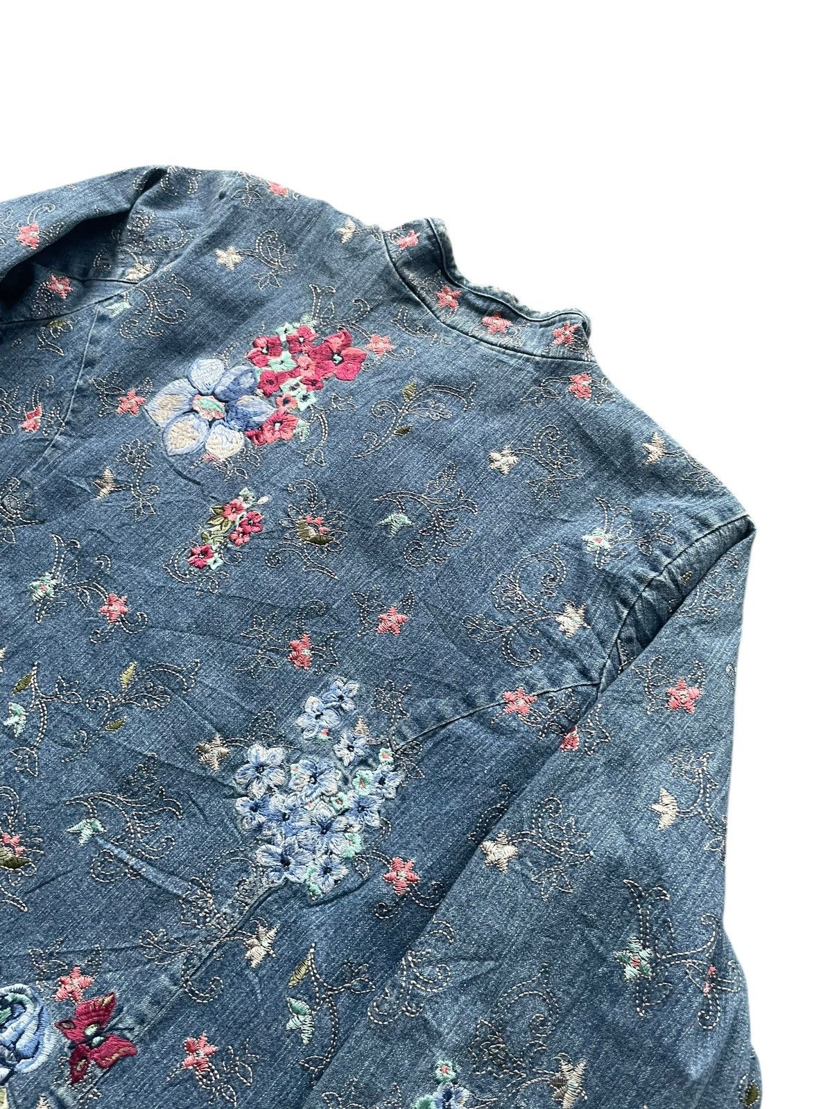 Denim & Co. Denim & Co Custom Emboiderey Denim Jacket Size XXL / US 16-18 / IT 52-54 - 8 Thumbnail