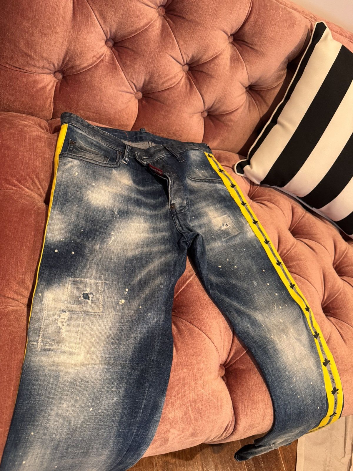 Dsquared2 dsquared2 denim jeans with yellow side tape Size US 28 / EU 44 - 1 Thumbnail
