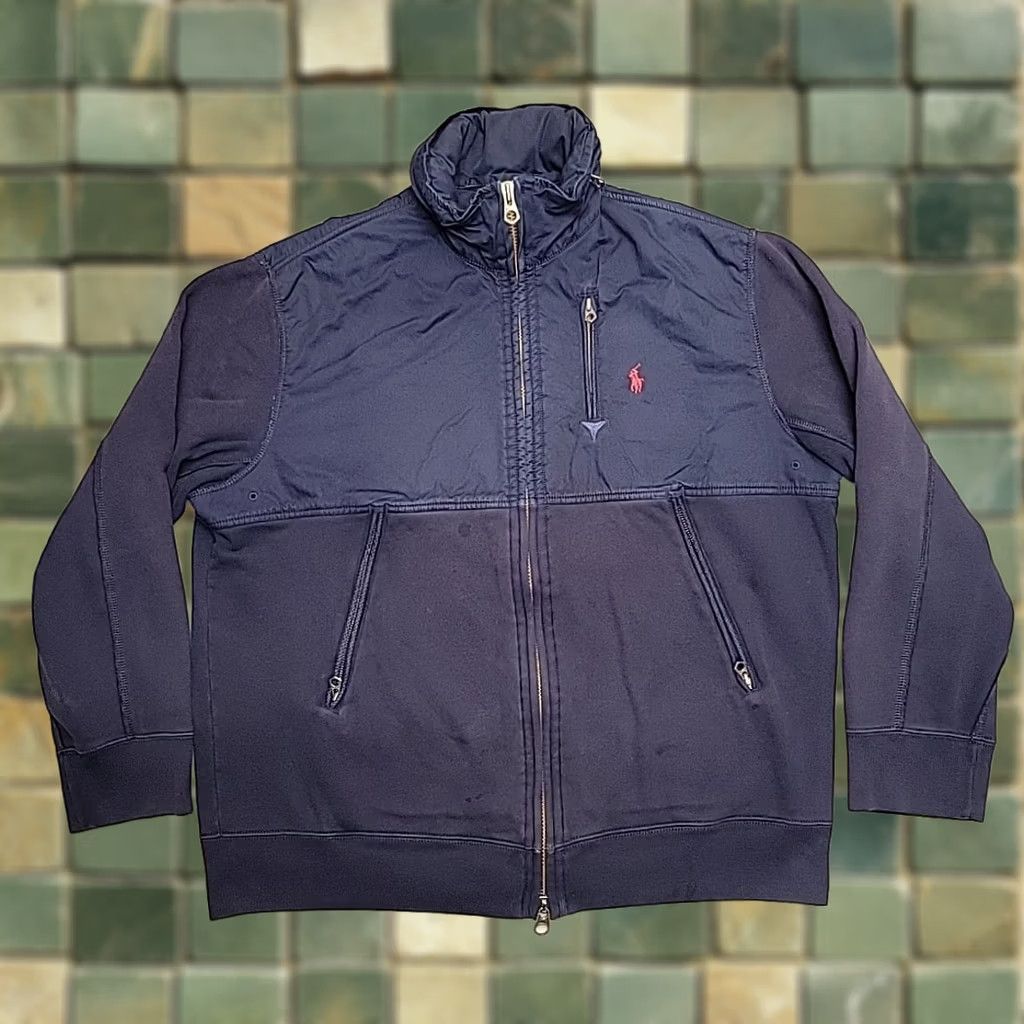 Polo Ralph Lauren Polo Ralph Lauren Jacket Mens L Navy Hooded Full Zip Hybrid Fleece Hoodie Size US L / EU 52-54 / 3 - 1 Thumbnail