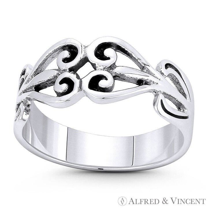 Other Filigree Swirl Heart Charm Ring in .925 Sterling Silver Size ONE SIZE - 1 Preview