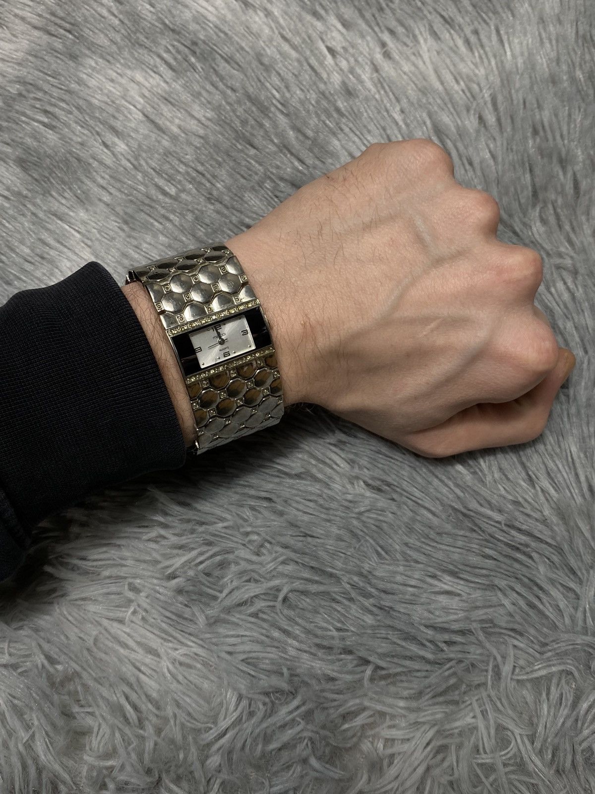 Japanese Brand × Jewelry × Vintage Silver-Tone Geometric Bracelet Watch – Japanese Quartz Size ONE SIZE - 5 Thumbnail