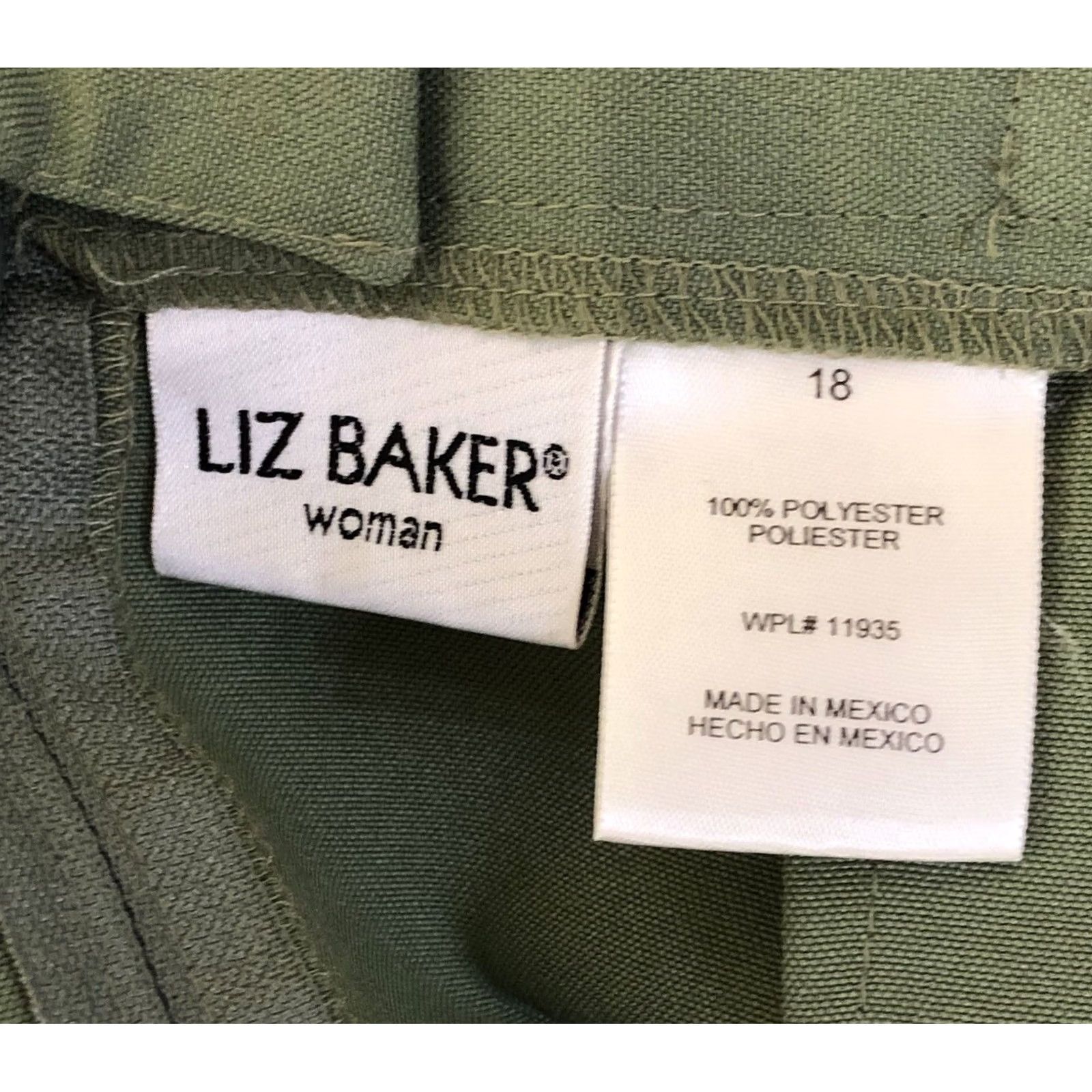 Vintage Liz Baker Skirt Womens 18 Green Straight Midi Darts Pockets Slit career office Size 40" / US 18 - 3 Thumbnail