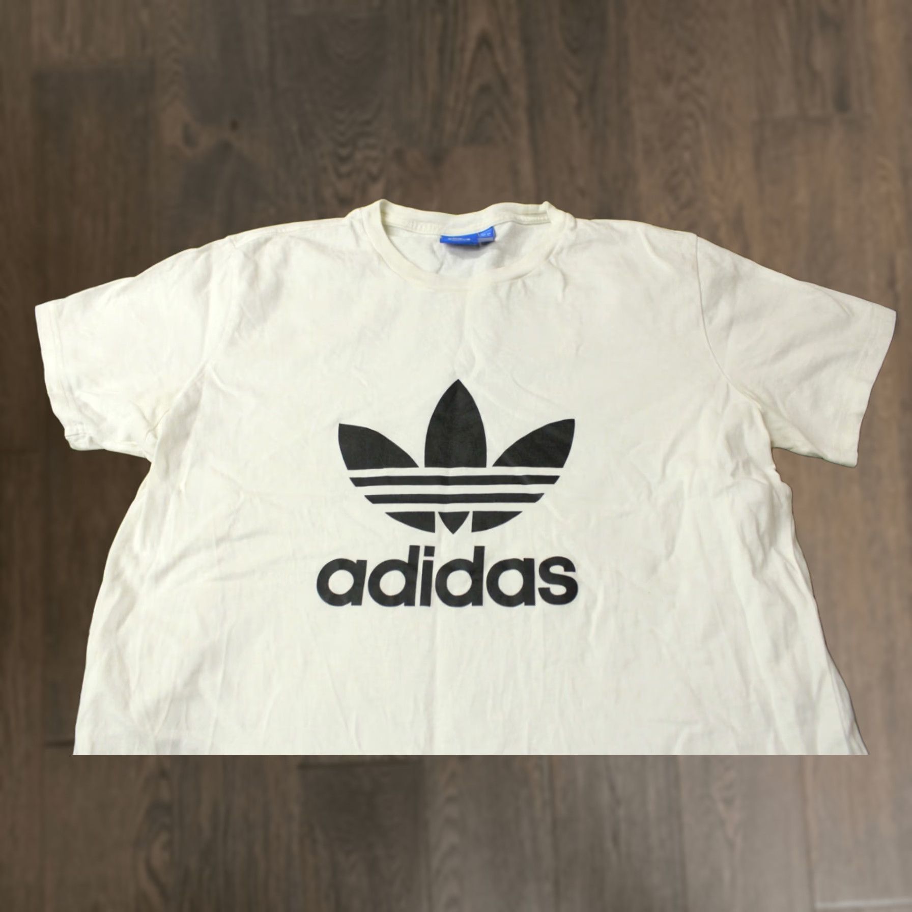 Adidas ADIDAS ORIGINAL 2014 MEN T-SHIRT SHIRT Jersey Short Sleeve Logo White 100% Cotton Large Regular Male Womens Mens Size US L / EU 52-54 / 3 - 1 Thumbnail
