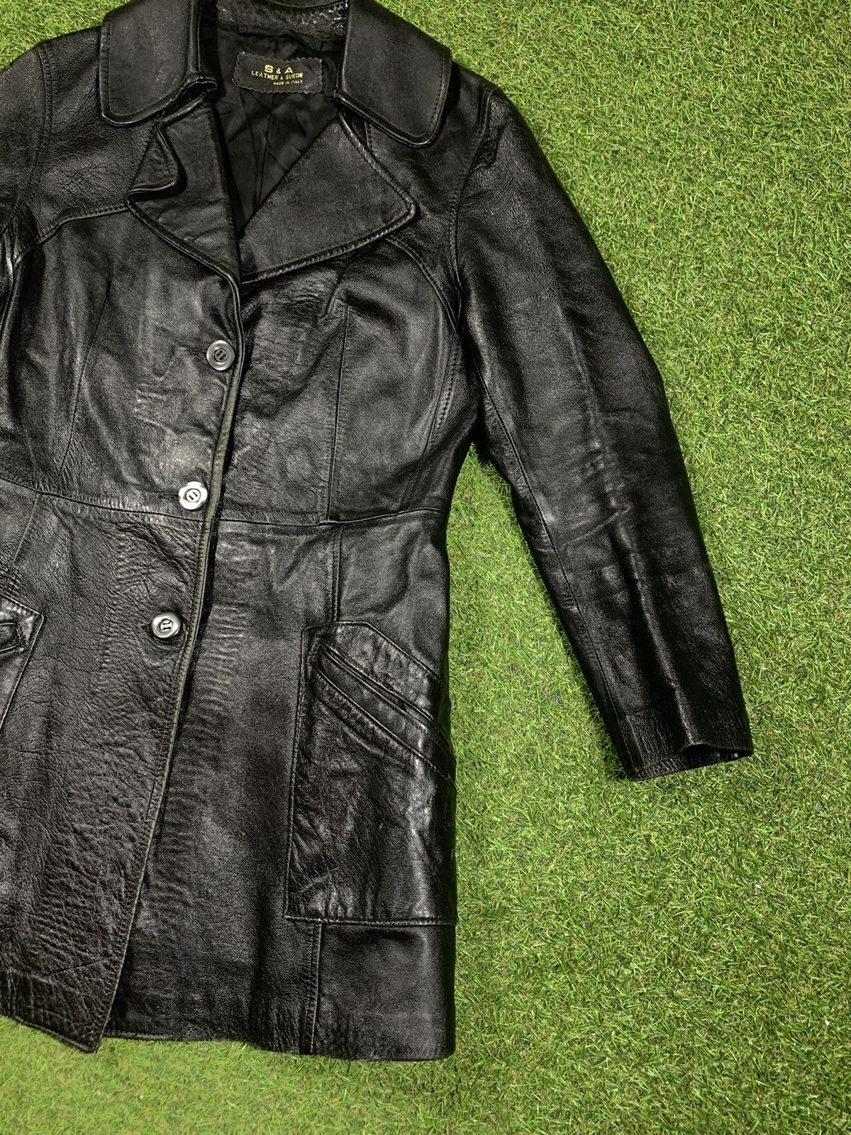 Leather Vintage Y2K Leather coat jacket streetwear opium style Size S / US 4 / IT 40 - 3 Thumbnail