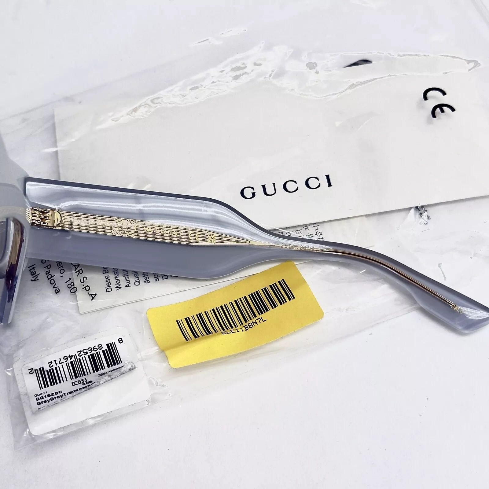 Gucci GUCCI 1528 White Violet Narrow Sculpted Logo Pin Gg1528S 005 Size ONE SIZE - 4 Thumbnail