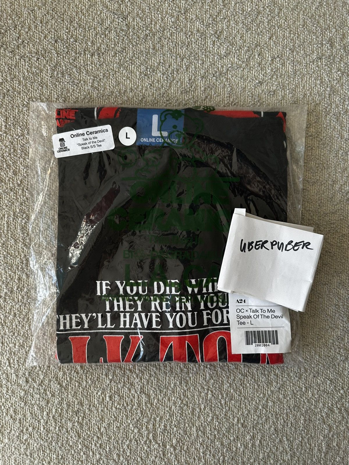 A24 × Online Ceramics Online Ceramics x Talk To Me Speak Of The Devil Tee - Large Size US L / EU 52-54 / 3 - 2 Thumbnail