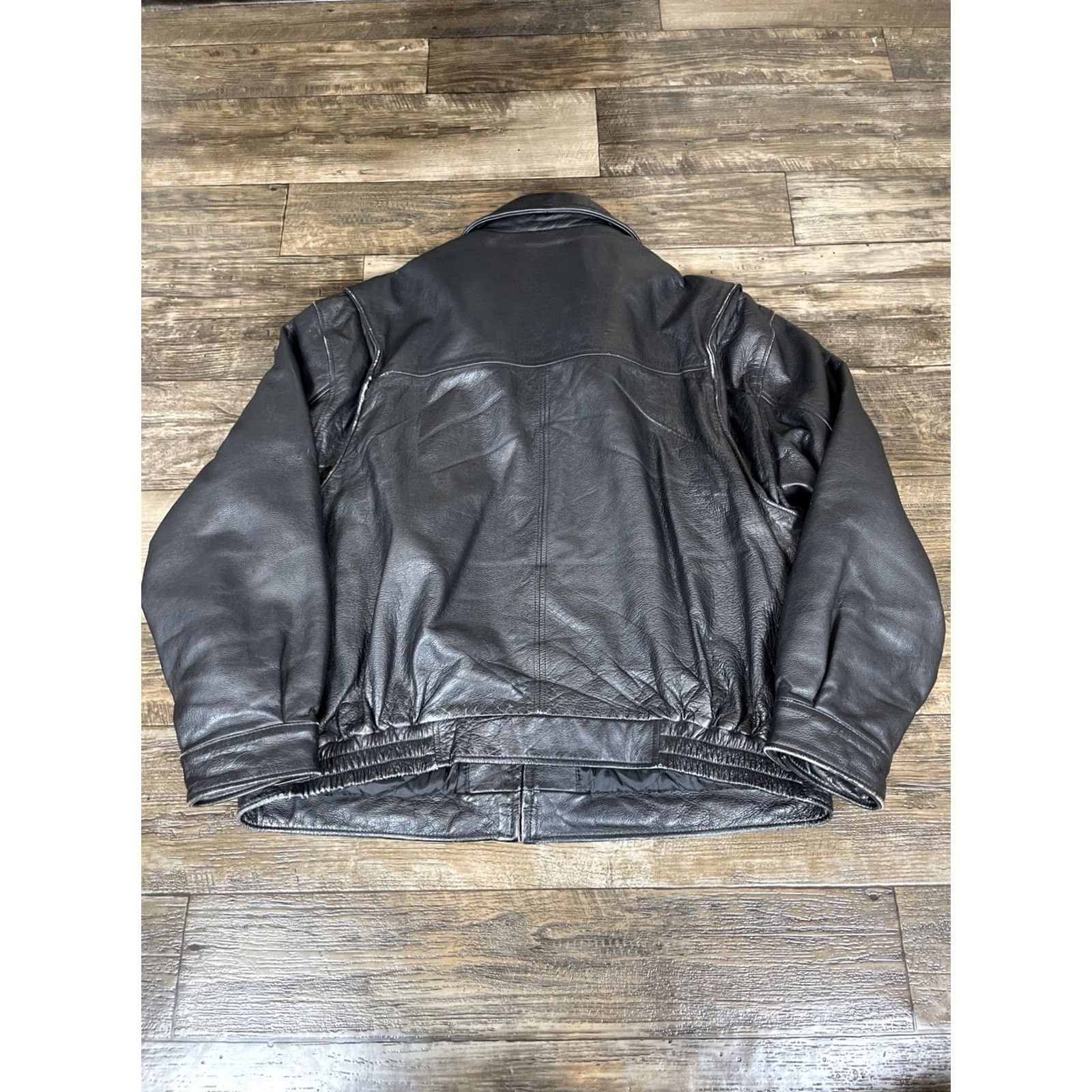 Vintage VINTAGE St. John's Bay Jacket Mens 2XL Black Leather Biker Bomber Lined Zip Coat Size US XXL / EU 58 / 5 - 7 Thumbnail