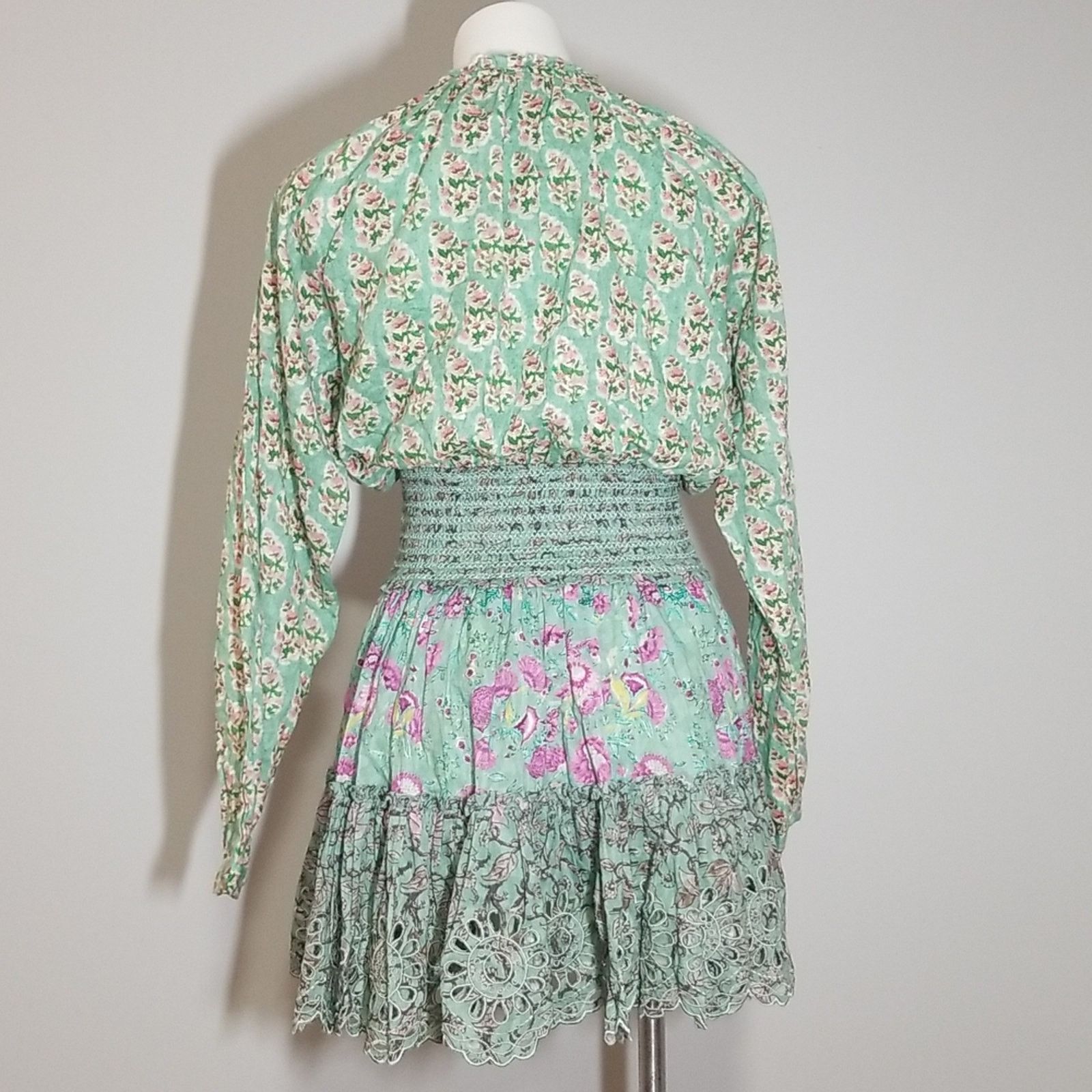 Hemant & Nandita NWT Hemant & Nandita Hera Mini Dress in Mint Macaron Size S / US 4 / IT 40 - 6 Thumbnail