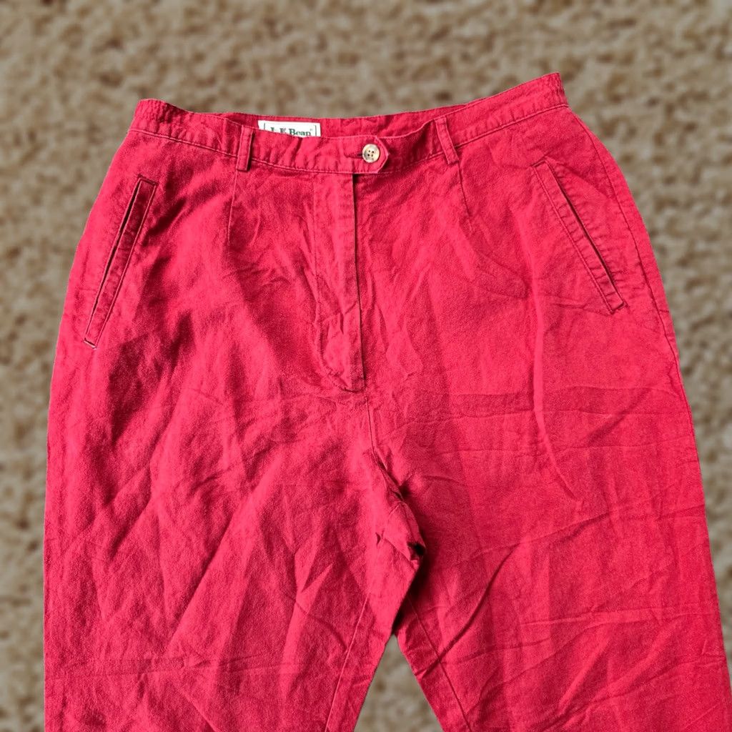 Vintage VINTAGE L.L. Bean Pants Womens 12 Red Linen Blend Tapere High Waist 90s Chino Tapered Mens? Womens Size 34" / US 12 / IT 48 - 1 Thumbnail