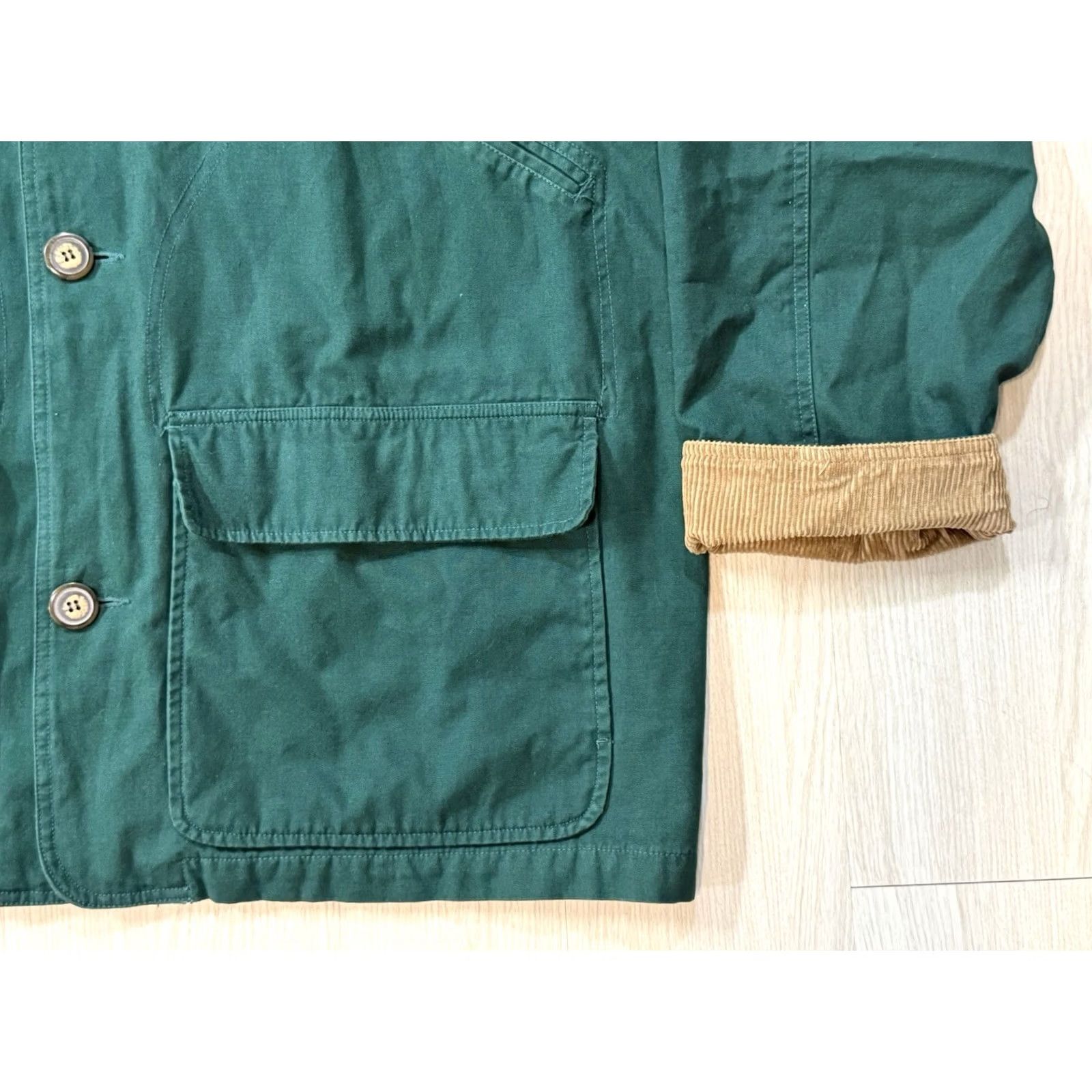 Vintage VINTAGE Woodlake Jacket Shirt Coat Chore Utility Hunting 90s Corduroy Collar Green L Men Regular Warm Size US L / EU 52-54 / 3 - 4 Thumbnail