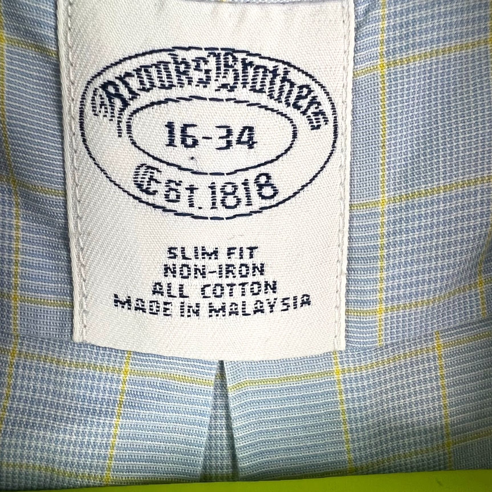 Brooks Brothers VINTAGE Brooks Brothers SHIRT Mens Slim Fit Check Pattern Button Up Chest 52 in Blue 16-34 Classic 90s Mens Size US L / EU 52-54 / 3 - 5 Thumbnail