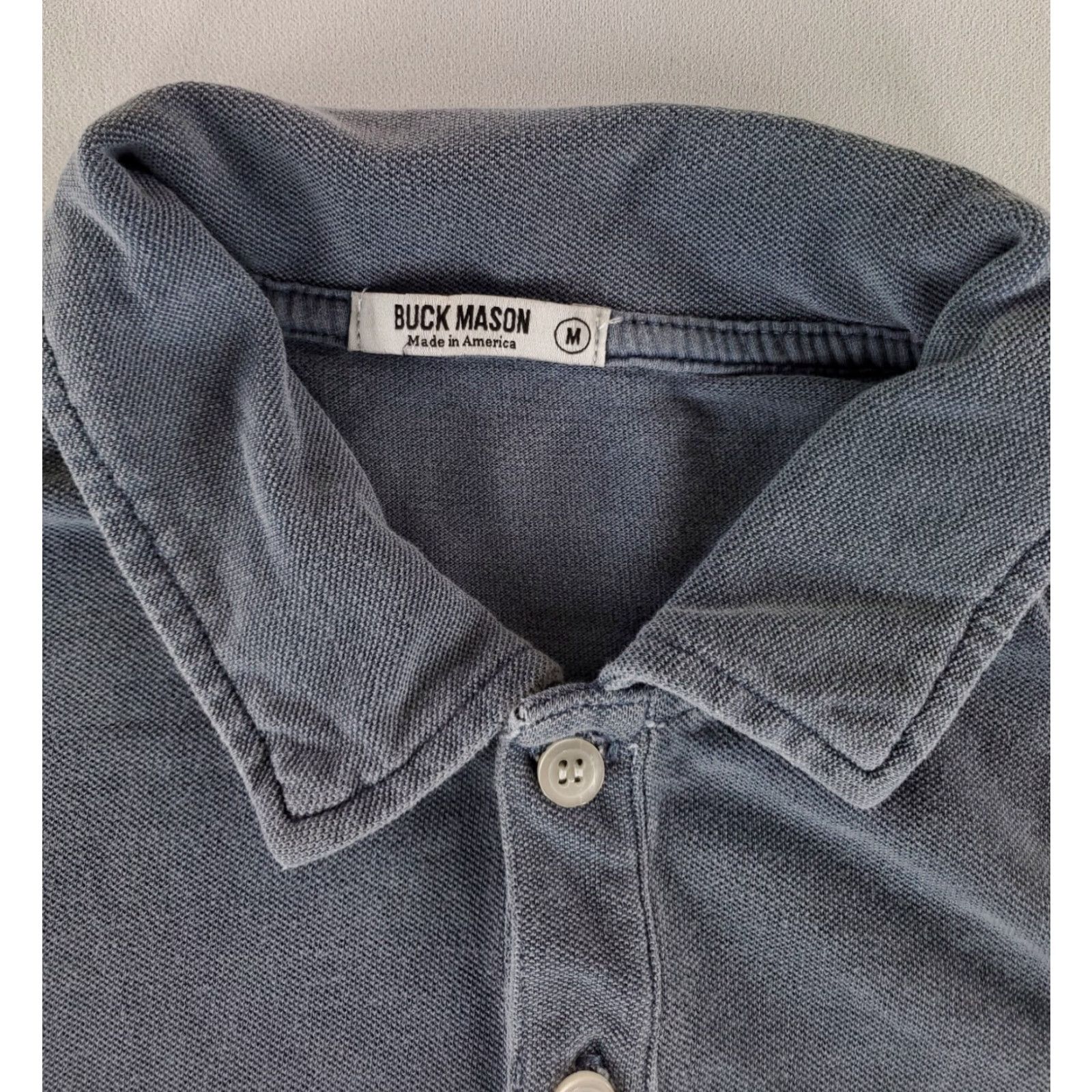 Buck Mason Buck Mason Polo Shirt Made USA Pique Short Sleeve Blue Mens M Size US M / EU 48-50 / 2 - 3 Thumbnail