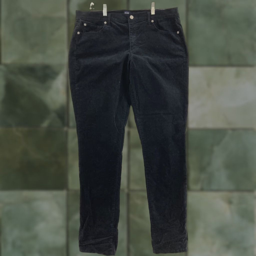 Gap Gap Corduroy Pants Womens 32T Black Stretch Slim Size 24" / US 00 / IT 34 - 1 Thumbnail
