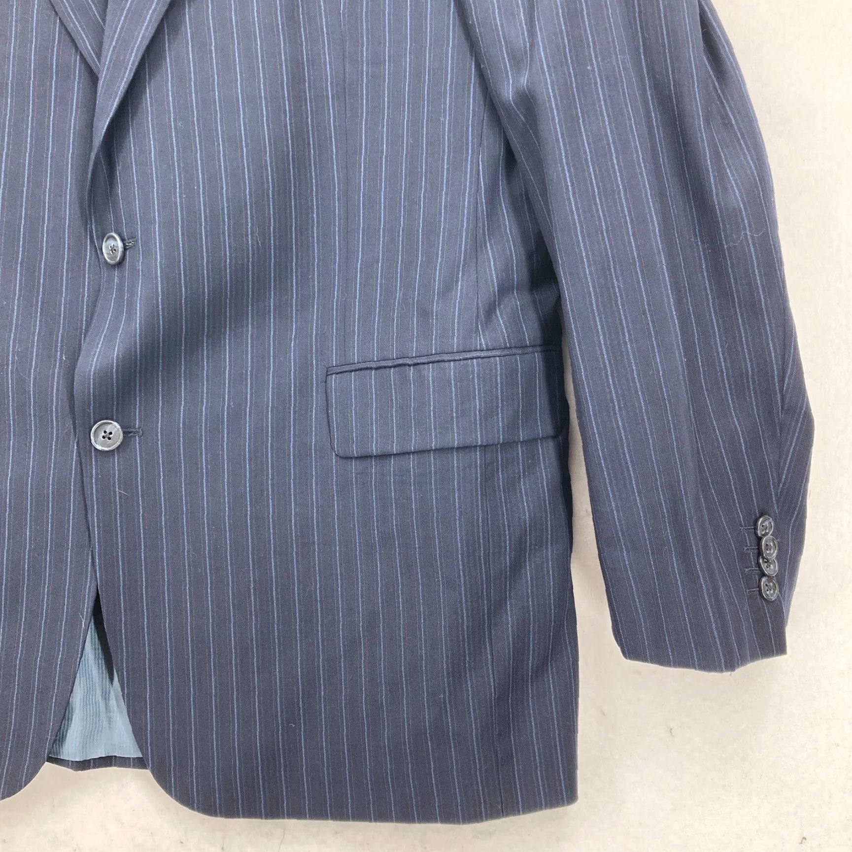 Jack Victor Jack Victor Blazer Mens 44R Blue Striped Wool Sport Coat Loro Piana Collection BLAZER Size 44R - 4 Thumbnail