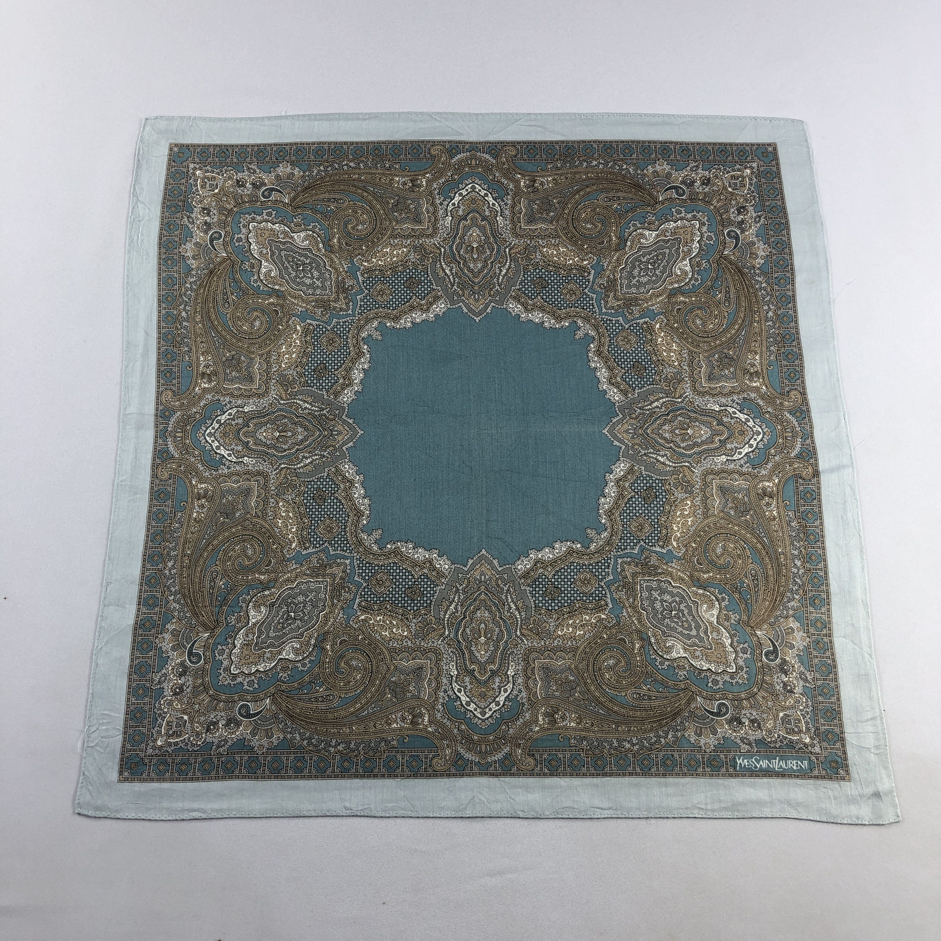 Vintage × Yves Saint Laurent YSL Handkerchief Neckerchief Bandana H2548 Size ONE SIZE - 1 Thumbnail