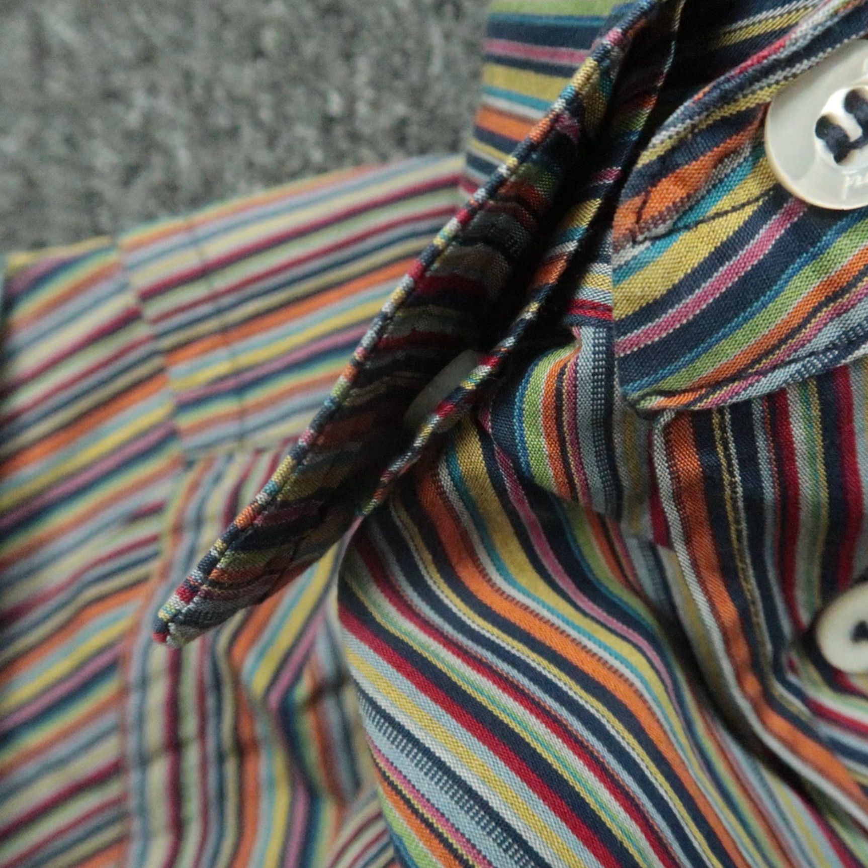 Brioni Brioni Shirt Mens 2XL Blue Orange Striped Long Sleeve Button-Down Italy Size US XXL / EU 58 / 5 - 4 Thumbnail