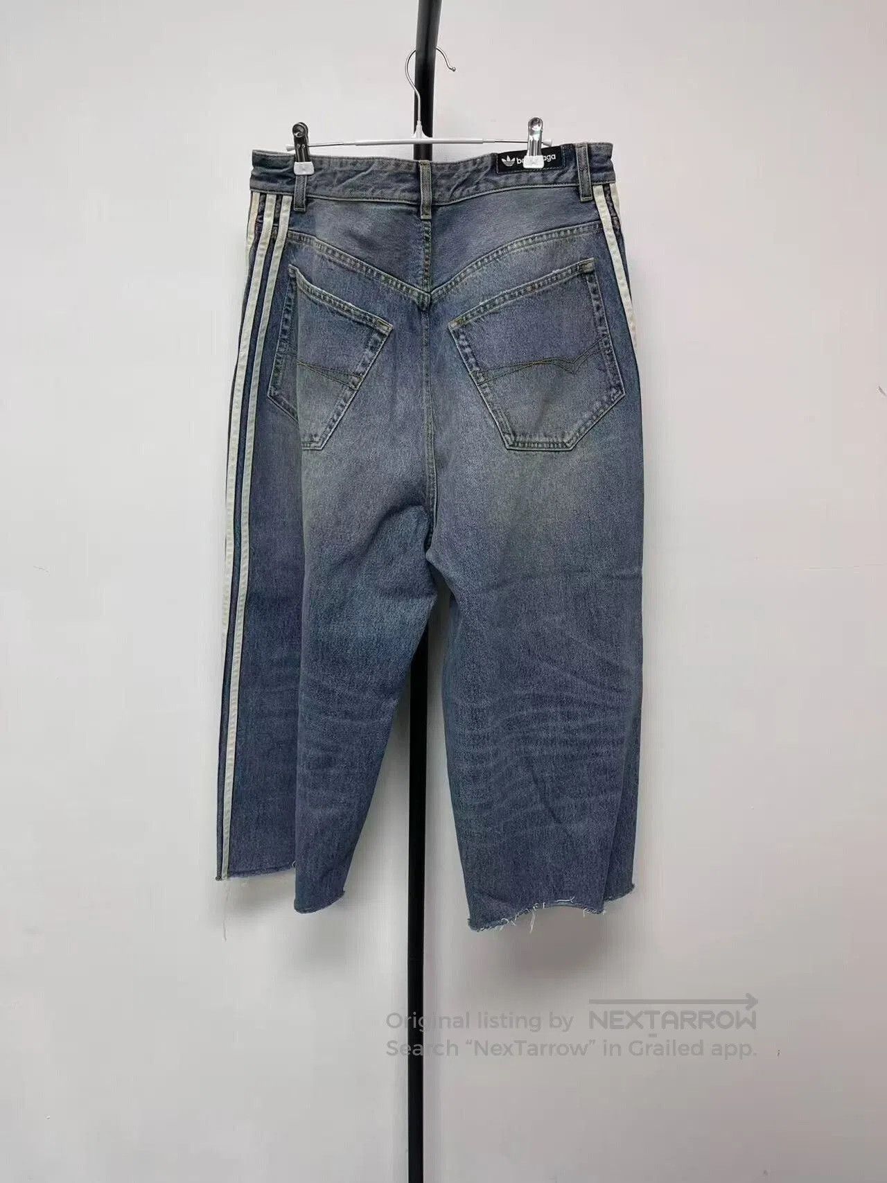 Balenciaga balenciaga x adidas striped denim pants. Size US 27 - 2 Thumbnail